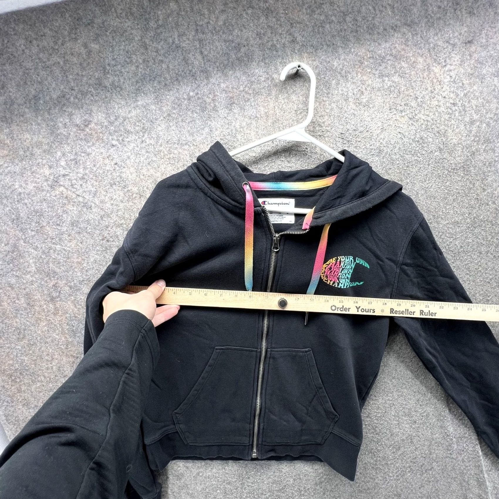 Champion Champion Hoodie Womens Small Black Full Zip Fleece Be Your Own Champion Size S / US 4 / IT 40 - 5 Thumbnail