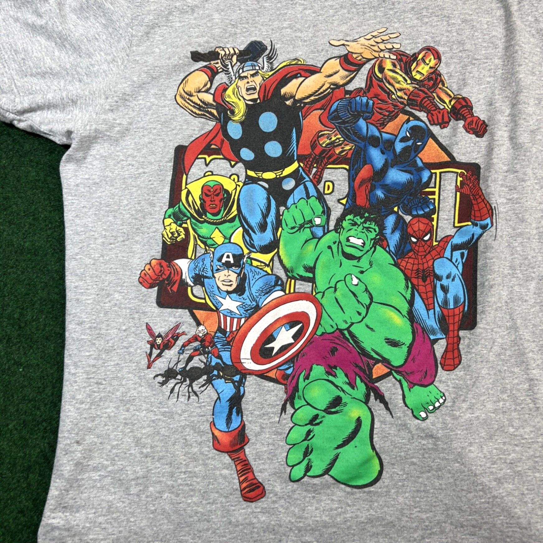 Vintage VINTAGE MARVEL COMIC T-SHIRT Sz. Large fits Slim Soft Grey Graphic Shirt Size US L / EU 52-54 / 3 - 2 Thumbnail