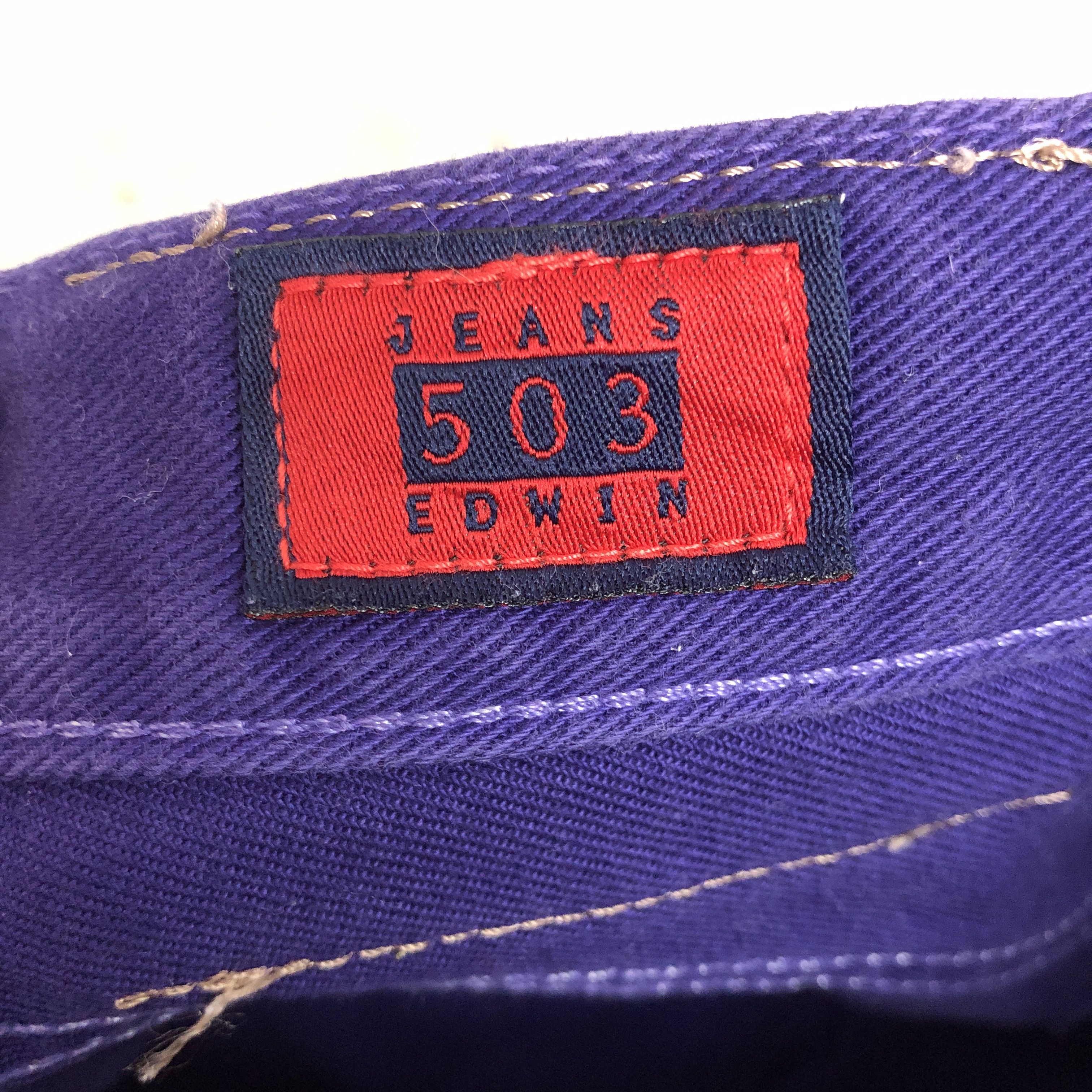 Edwin Vintage Y2K Edwin 503 Purple Wash Jeans Japanese Denim Size 24" / US 00 / IT 34 - 6 Thumbnail