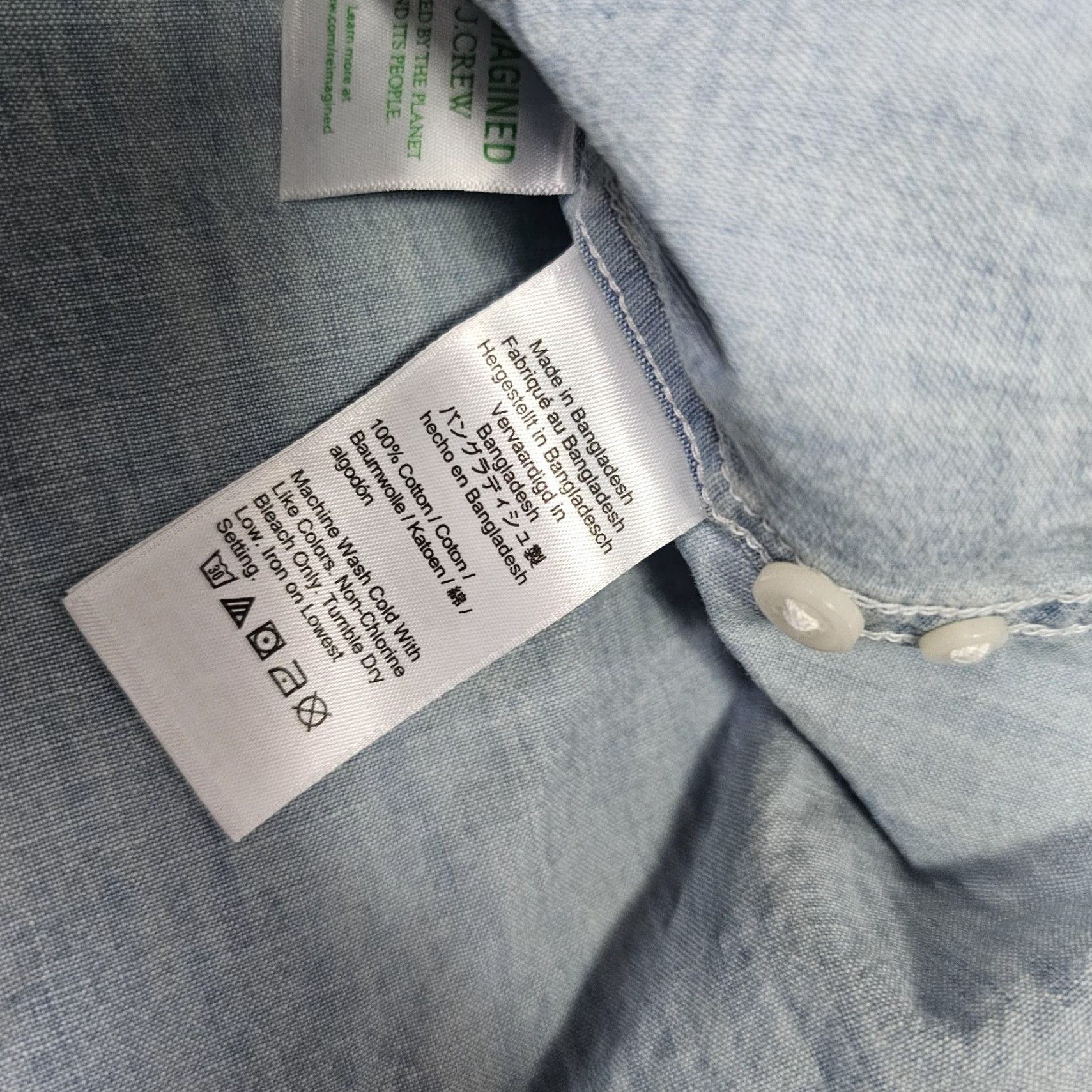 J.Crew J.CREW Shirt Large Blue Short Sleeve Button Front Organic Cotton Mens Size US L / EU 52-54 / 3 - 4 Thumbnail