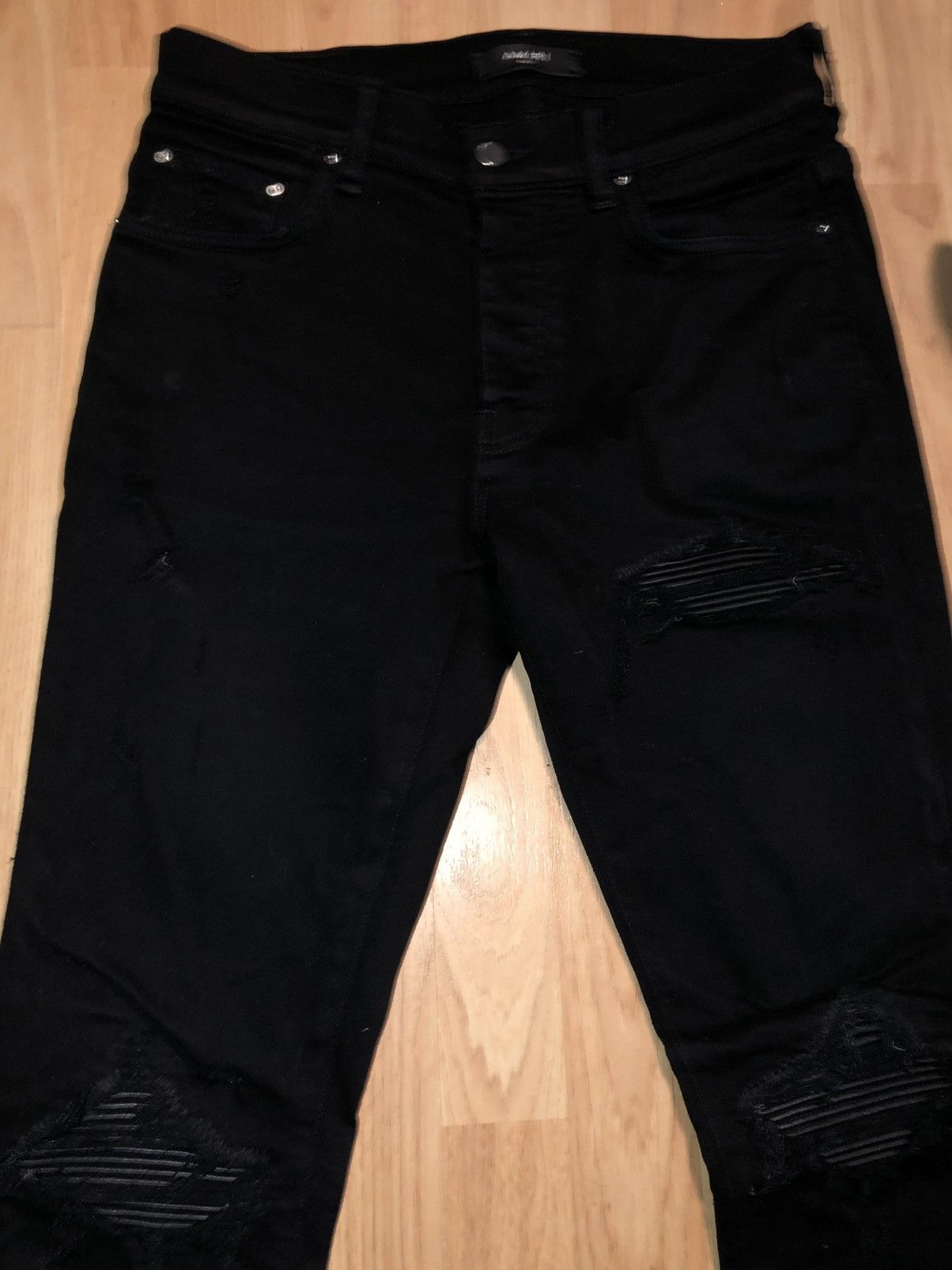 Amiri Amiri Black MX1 Distressed Skinny Jeans Size - 31 Size US 31 - 3 Thumbnail