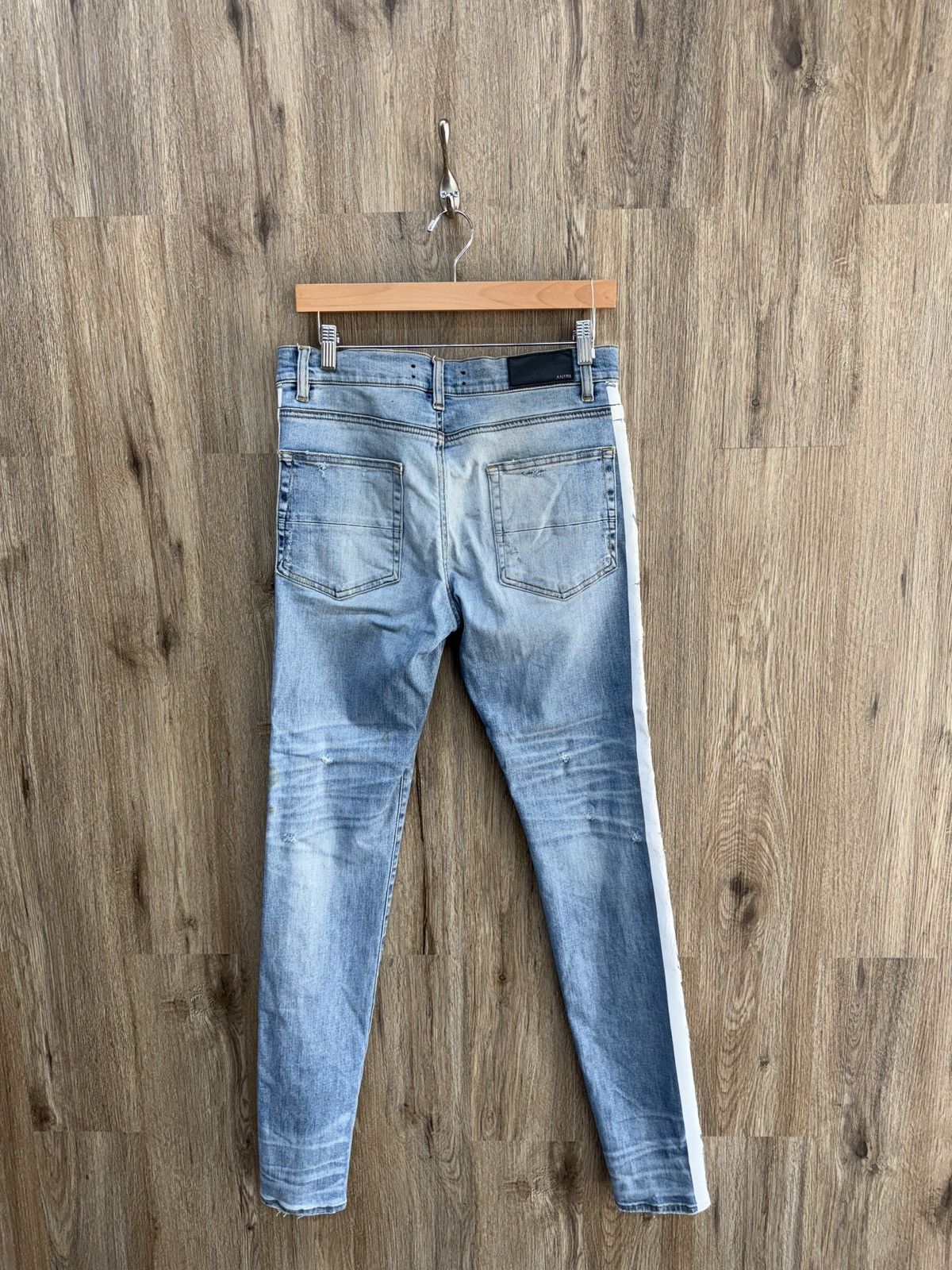 Amiri Amiri White Stripe Jeans Size US 33 - 7 Thumbnail