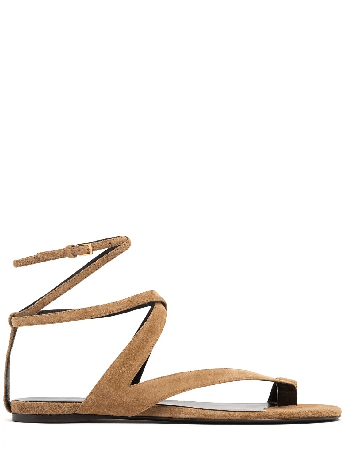 KHAITE Aimee Taupe Suede Thong Sandals New/Authentic