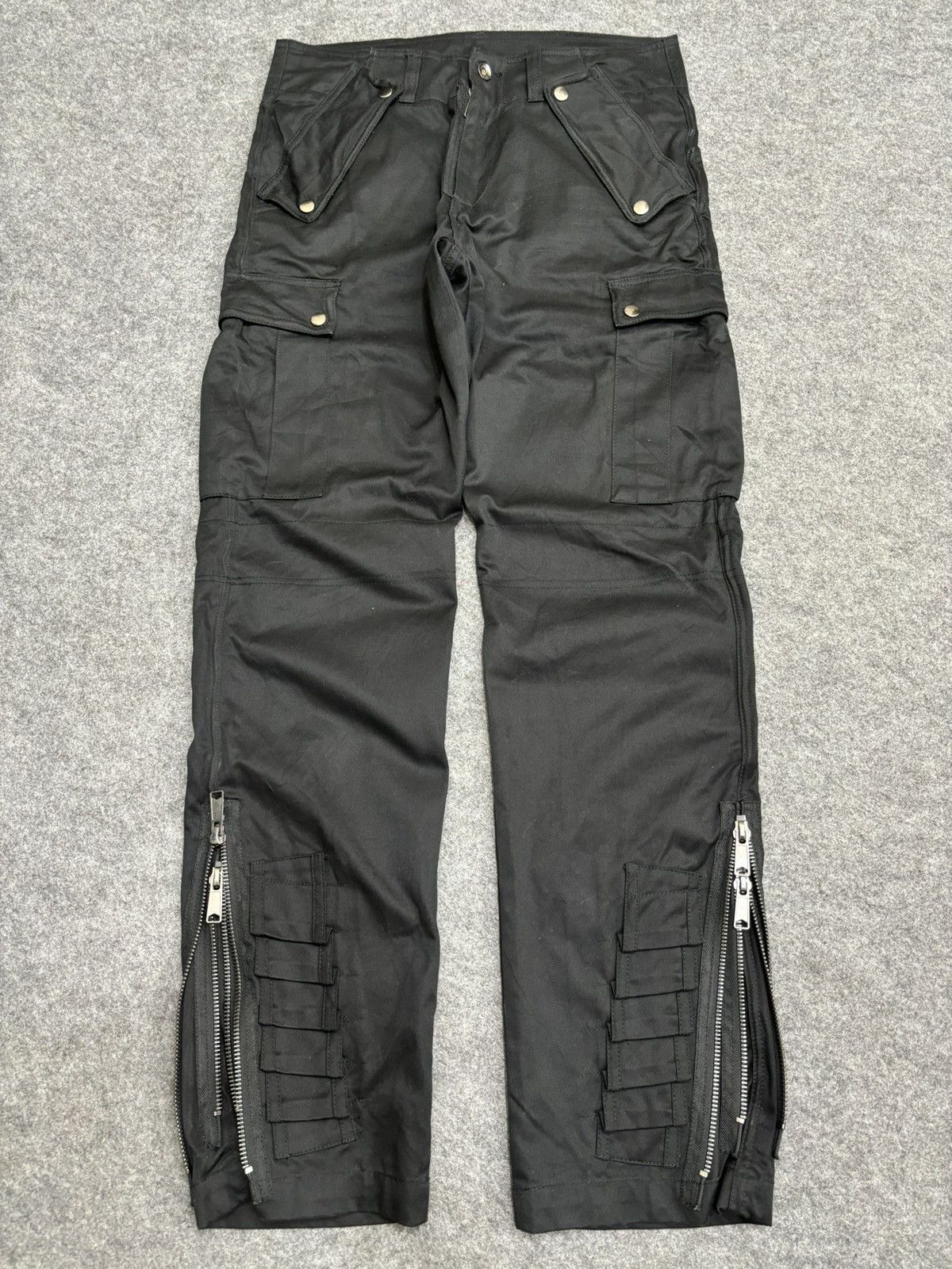 Japanese Brand 💥Punk Style💥Semantic Design Multipockets Zipper Pant F488 Size US 33 - 18 Thumbnail