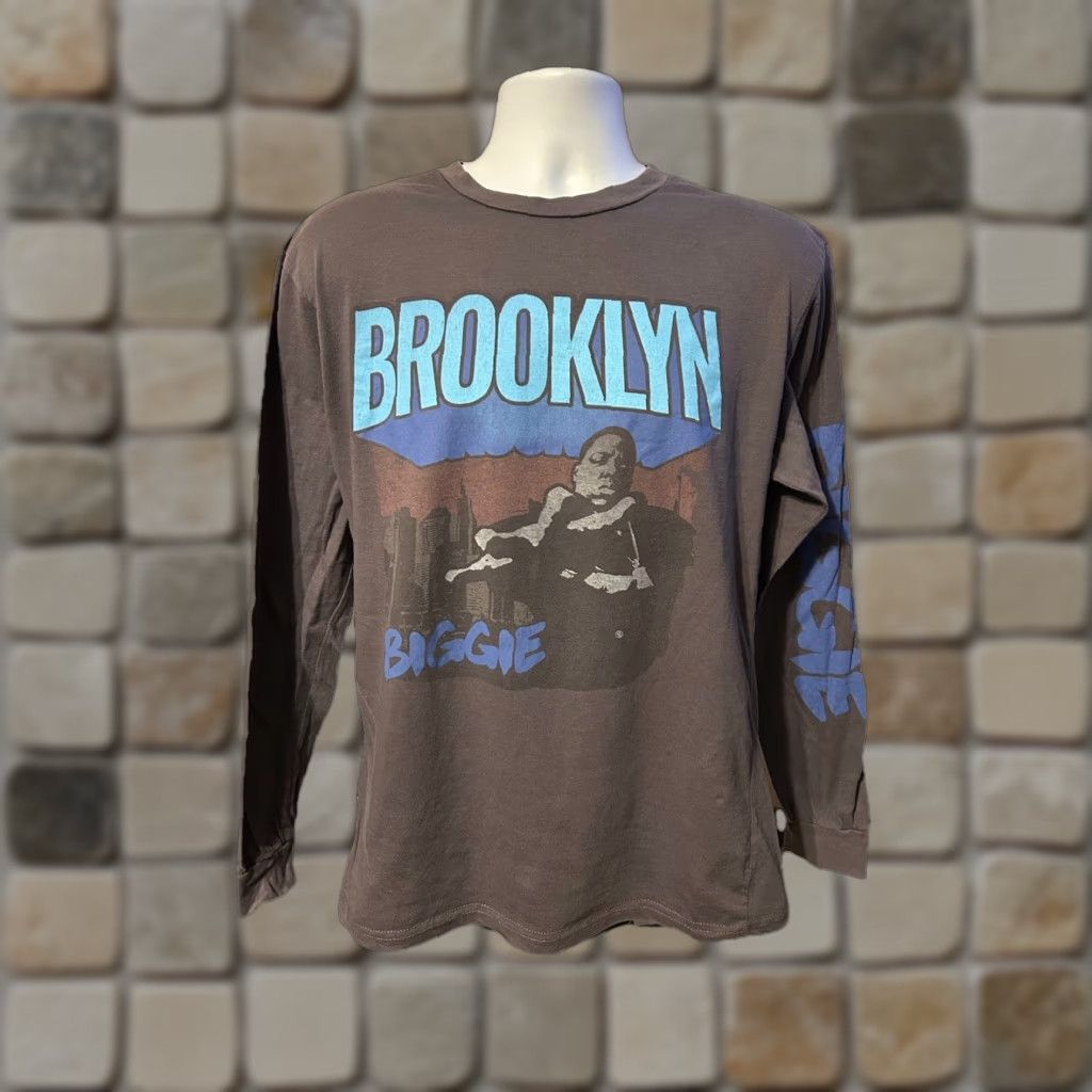 Vintage Brooklyn Mint The Notorious BIG Biggie Smalls Long Sleeve Shirt Men L Gray 90s Hip Hop Logo Graphic Crew Neck Size US L / EU 52-54 / 3 - 1 Thumbnail
