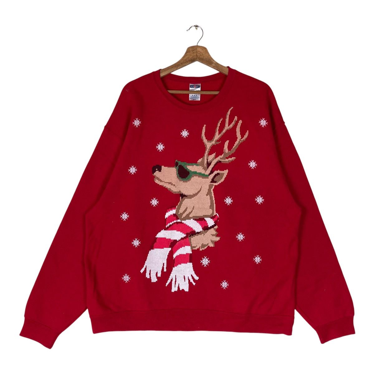 Jerzees Vintage Jerzees Christmas Deer Pullover Jumper Sweatshirt Size US XL / EU 56 / 4 - 1 Thumbnail