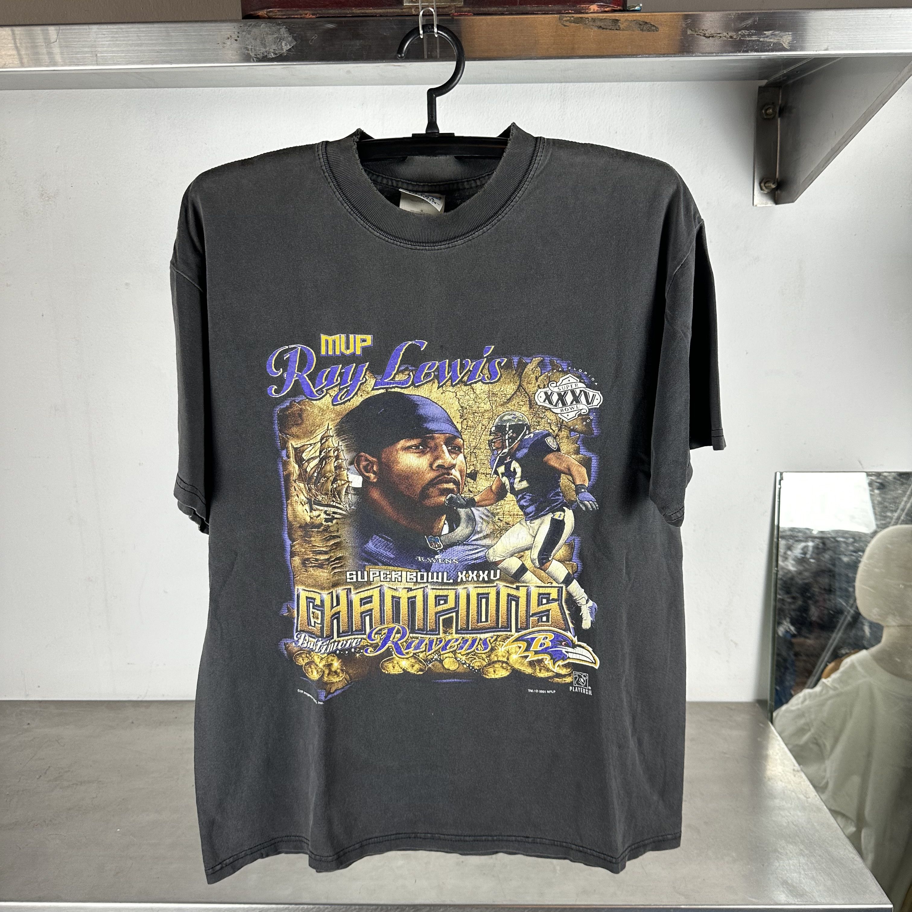 Vintage Vintage 2001 Ray Lewis Baltimore Ravens NFL MVP T-Shirt Size US L / EU 52-54 / 3 - 1 Thumbnail