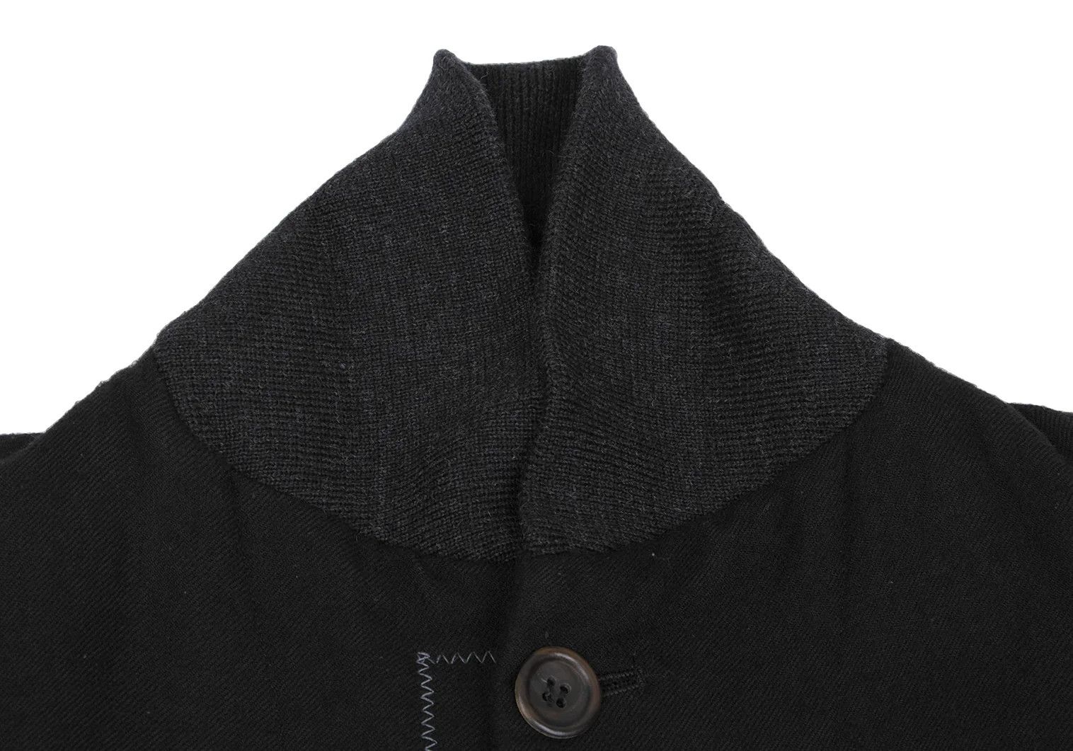 Junya Watanabe Wool Felted Leather Pocket Jacket in Black, Size XS Size US XS / EU 42 / 0 - 6 Thumbnail