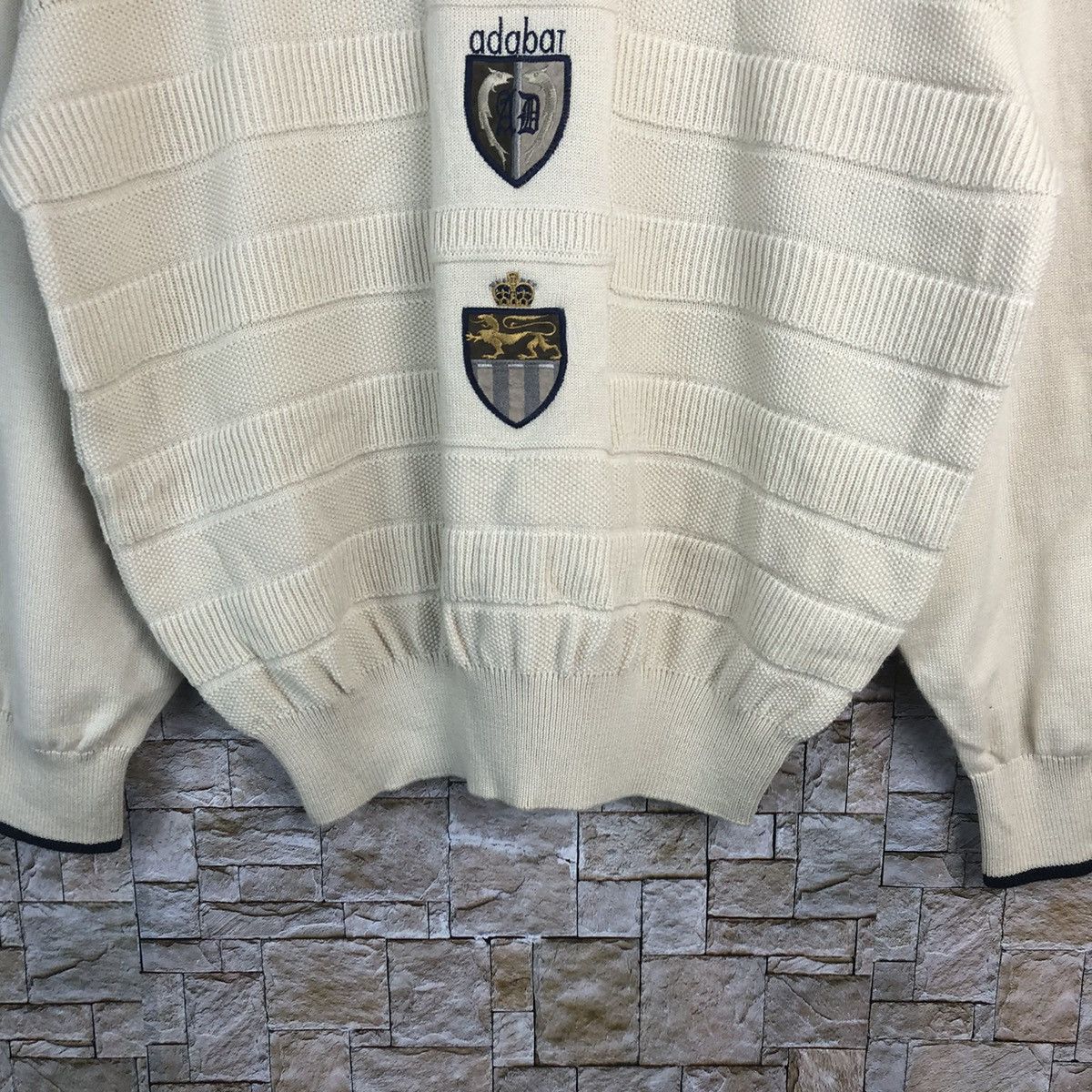 Japanese Brand Adabat Cream Sweatshirt vintage knitwear #A209 Size US L / EU 52-54 / 3 - 6 Thumbnail