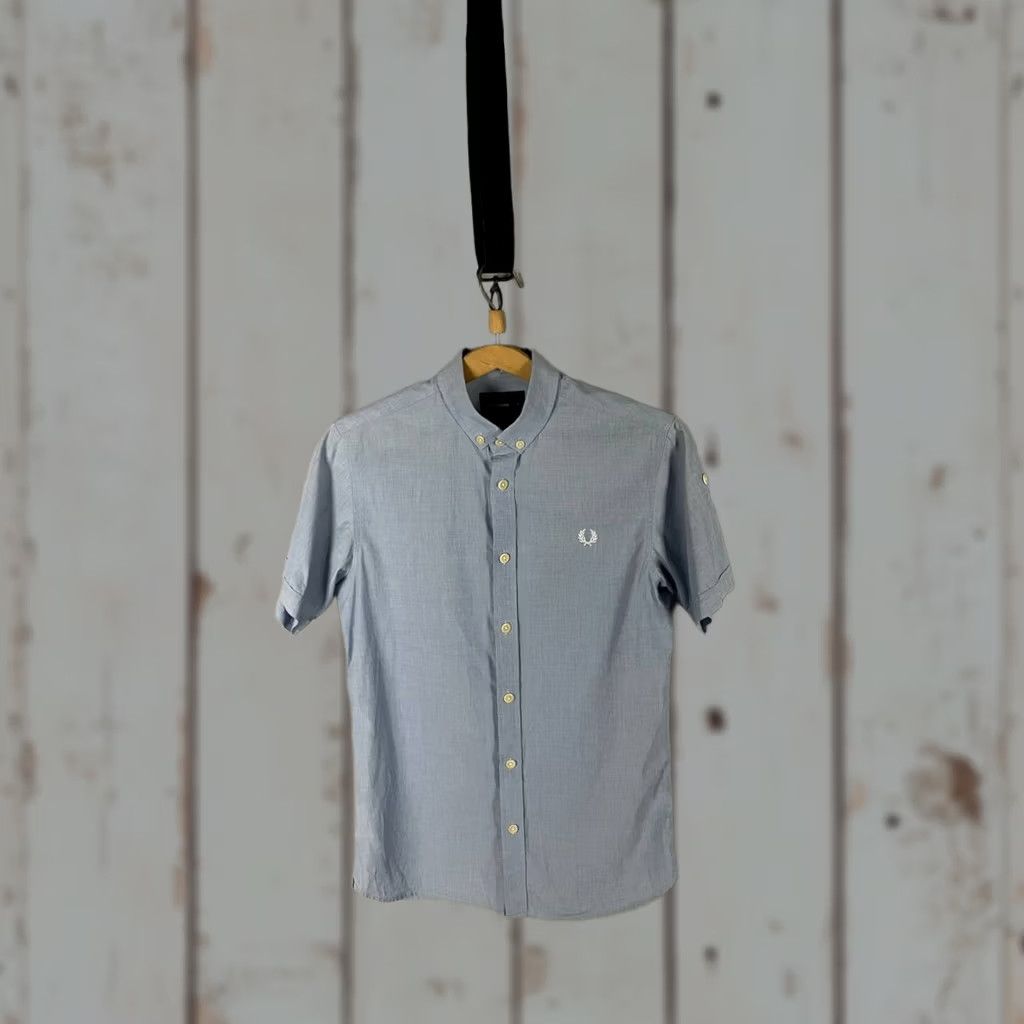 Fred Perry Fred Perry Mens Casual Shirt S Light Blue Cotton Short Sleeve Button Up Size US S / EU 44-46 / 1 - 1 Thumbnail