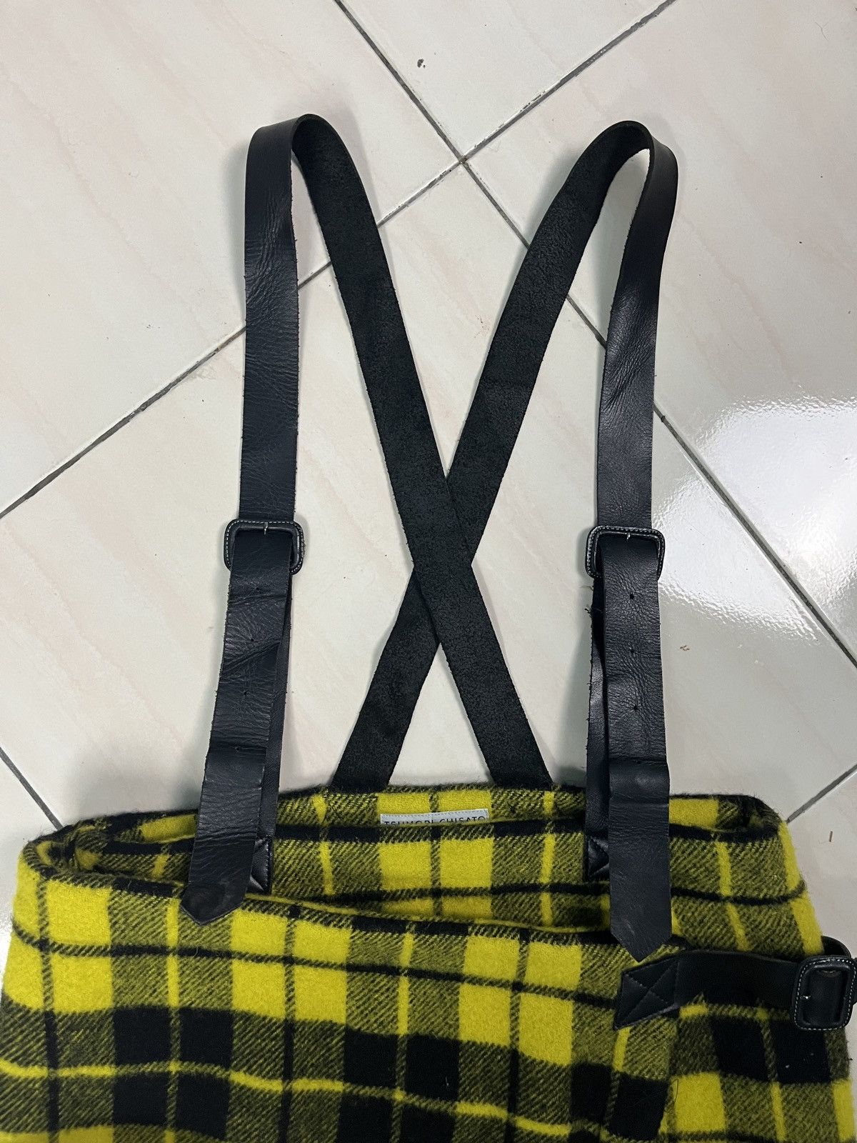 Issey Miyake Tsumori Chisato Tartan Wool Wrap Skirt Leather Suspender Size 30" / US 8 / IT 44 - 2 Thumbnail