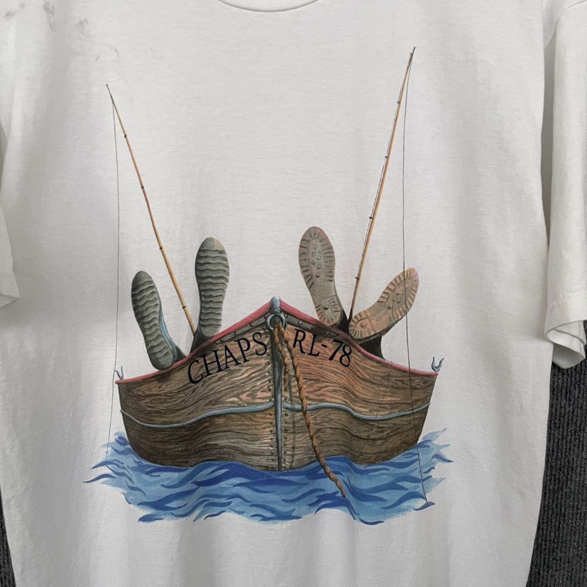 Chaps Ralph Lauren × Vintage Vintage 1990s Chaps Ralph Lauren Mirror Print T Shirt Size US L / EU 52-54 / 3 - 2 Thumbnail