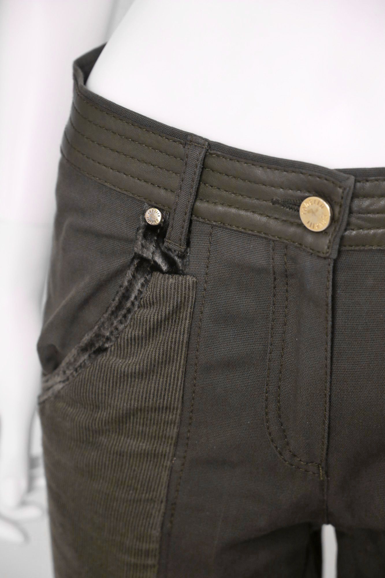 Roberto Cavalli F/W 2005 Bondage Petrol Green Capri Pants Size 27" / US 4 / IT 40 - 5 Thumbnail