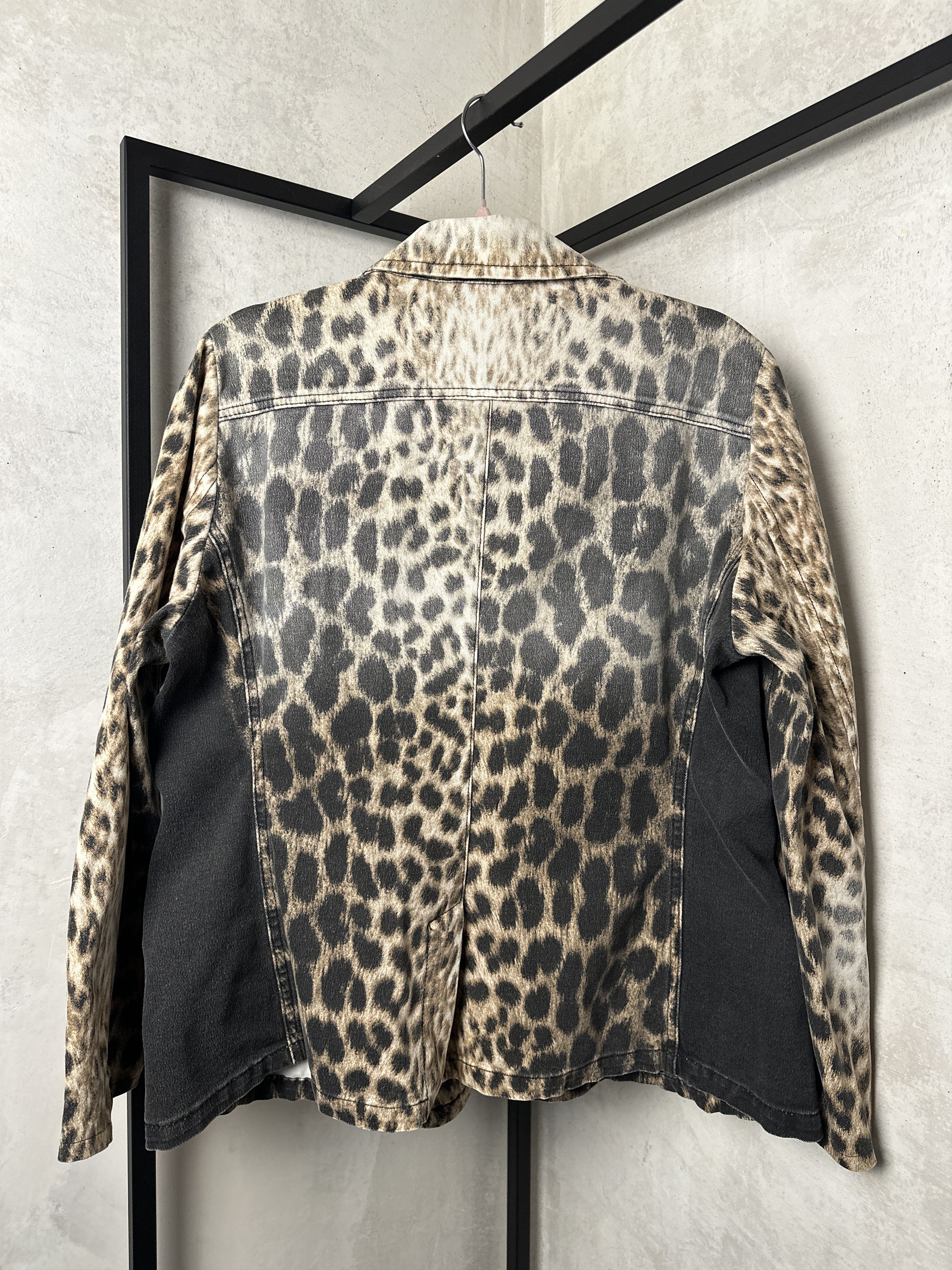 Just Cavalli Just Cavalli Designer Leopard Print Denim Jacket Size M / US 6-8 / IT 42-44 - 9 Thumbnail