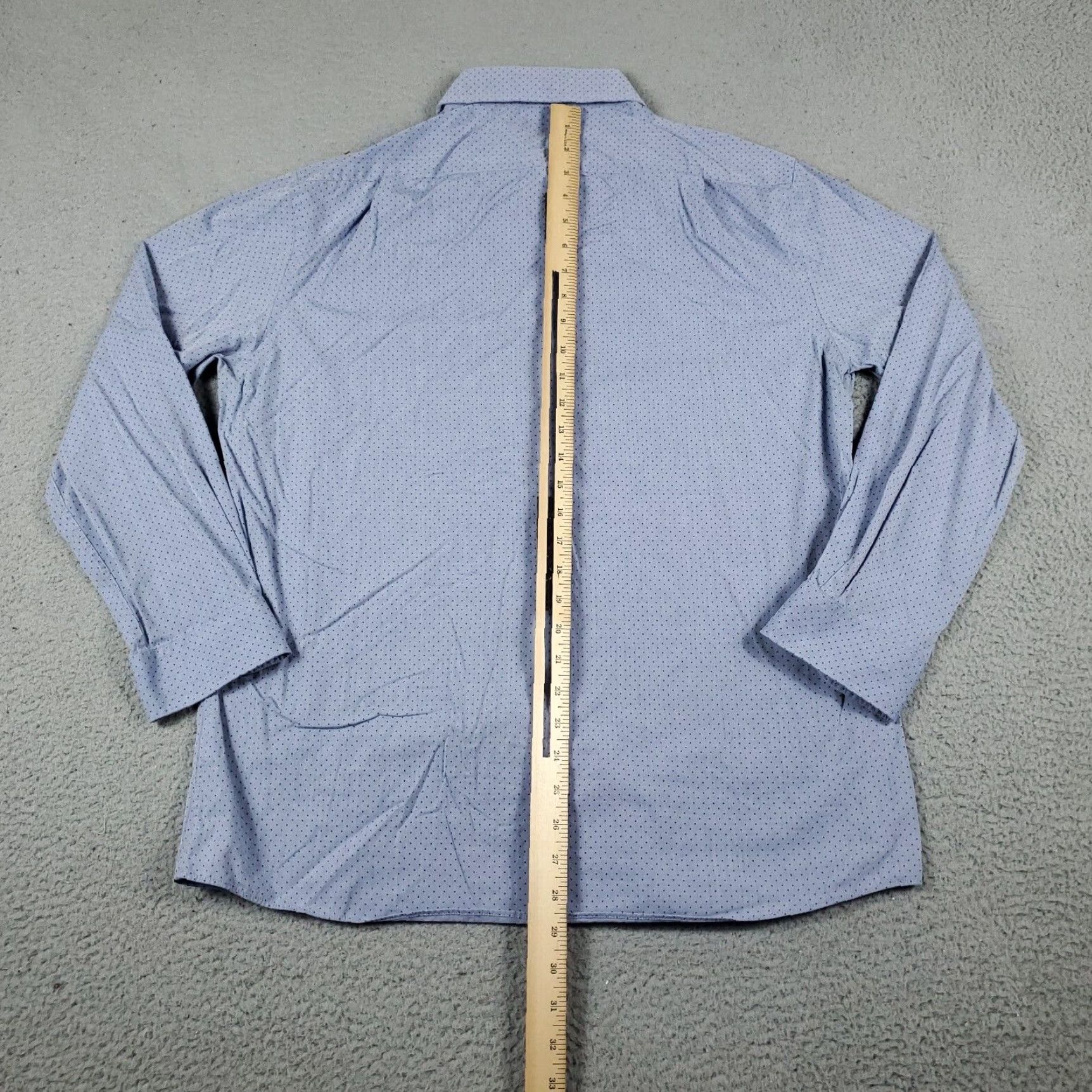 Tommy Hilfiger Tommy Hilfiger Dress Shirt Mens 16.5 Blue Polka Dot Long Sleeve Button Up 100% Cotton N/A Casual Business Wedding 90s/Classic Mens Size 42R - 5 Thumbnail