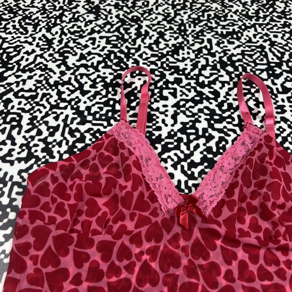 Vintage Vintage Y2K Sexy Heart Monogram Mesh Mini Night Style Dress Size M / US 6-8 / IT 42-44 - 10 Thumbnail