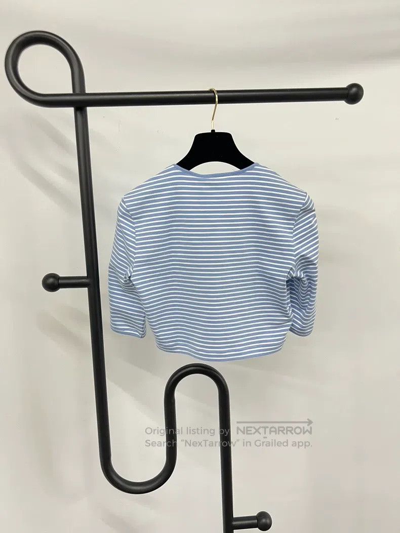 Prada Prada Blue and white striped short T-shirt Size XS / US 0-2 / IT 36-38 - 4 Thumbnail