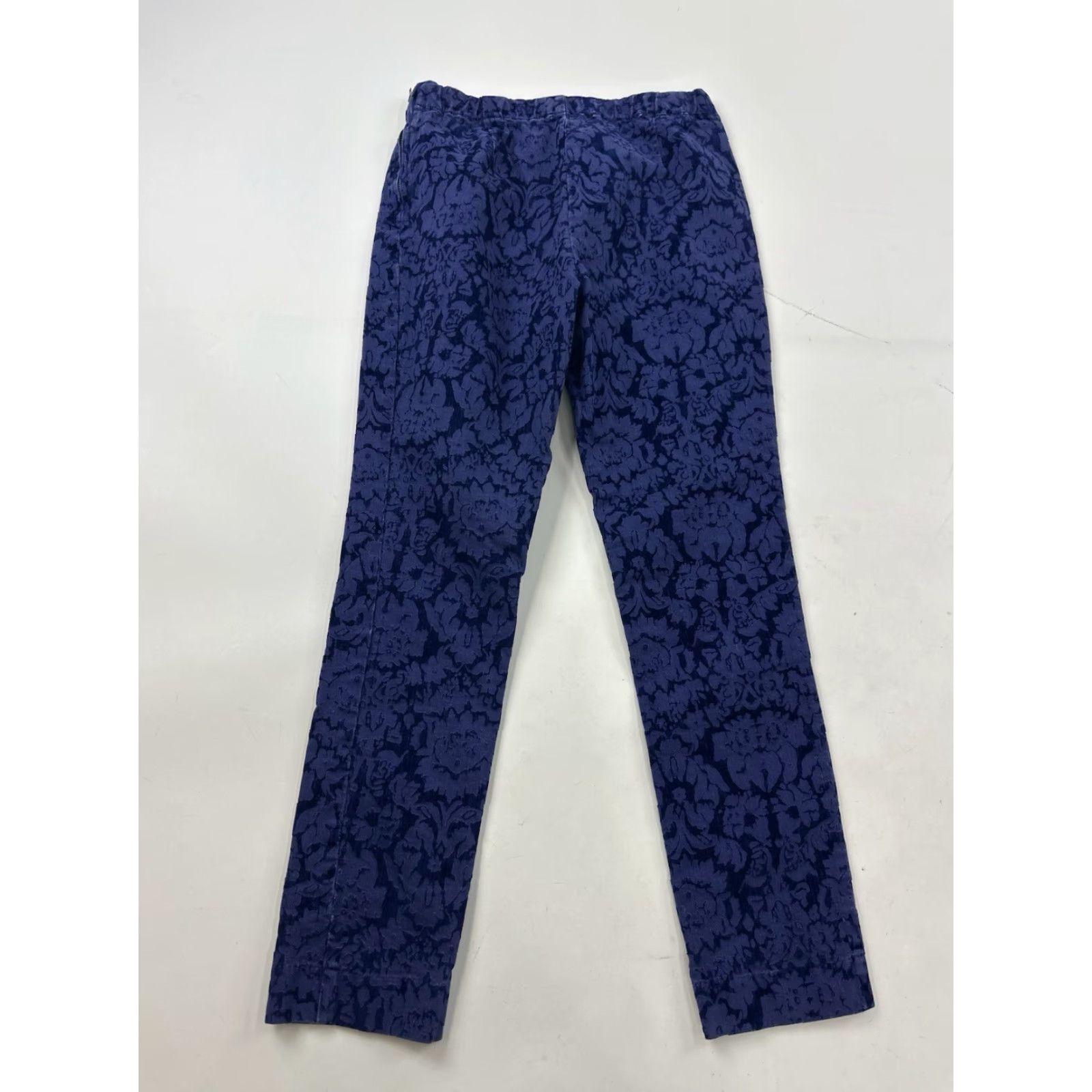 Anthropologie Anthropologie Pants Women’s 4 Blue Floral Jacquard Skinny Dress Pants Slimming Pockets Women Size 27" / US 4 / IT 40 - 2 Thumbnail