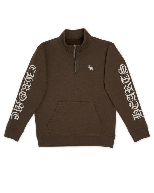 image of Chrome Hearts Slo Ride 1/2 Zip Sweater in Brown, Men's (Size 2XL)