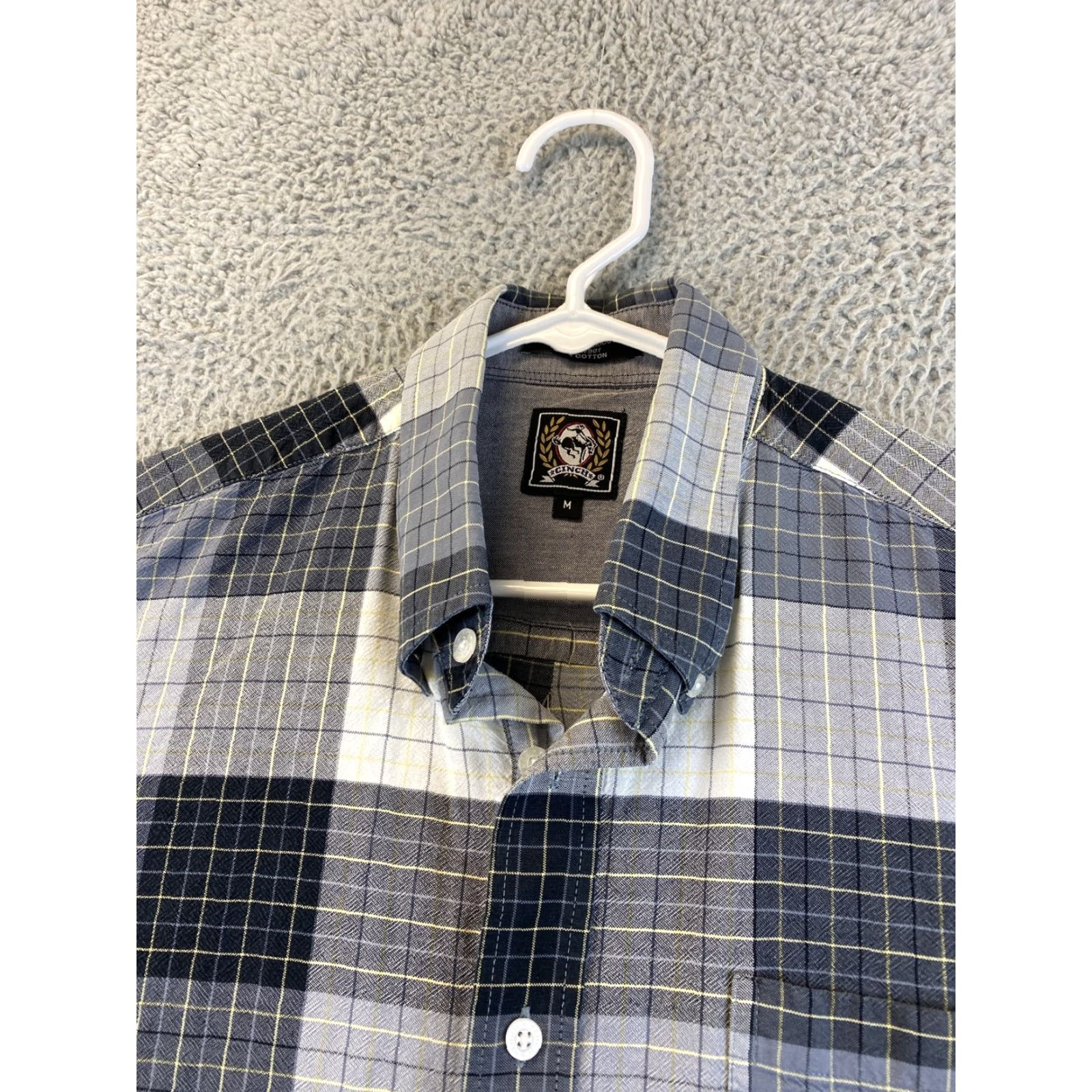 Vintage Cinch Western Gray Plaid Western Oxford Dress Shirt Cowboy Medium/ 74-59 Mens Shirt Button-Up Classic 100% Cotton Long Sleeve Size 40R - 4 Thumbnail