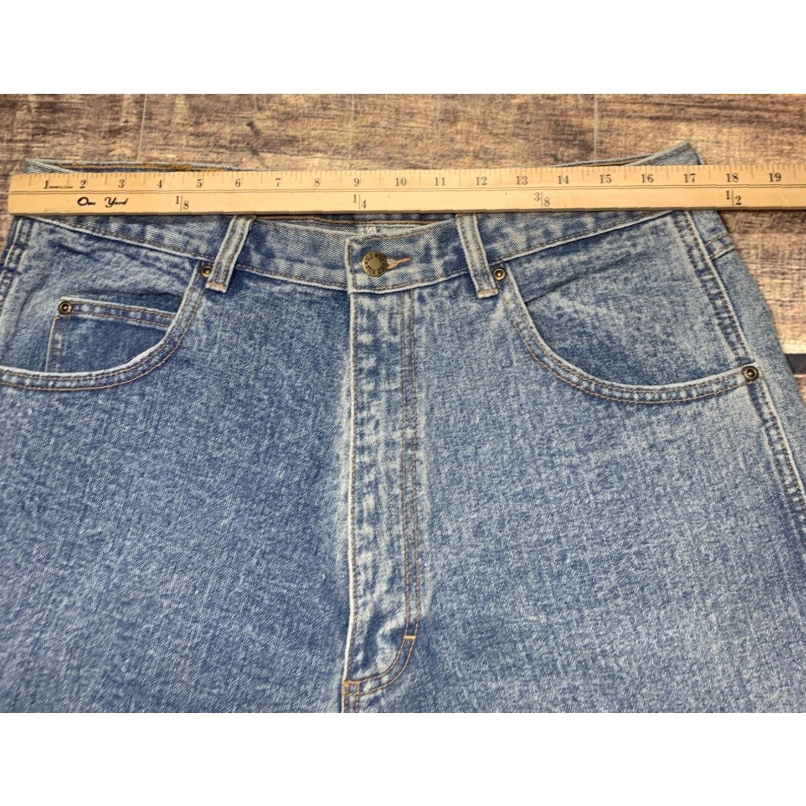 Denime Old Mill Jeans Men's Relaxed Fit 5 Pocket Denim Blue 38x36 Straight Leg Cotton Size US 38 / EU 54 - 6 Thumbnail