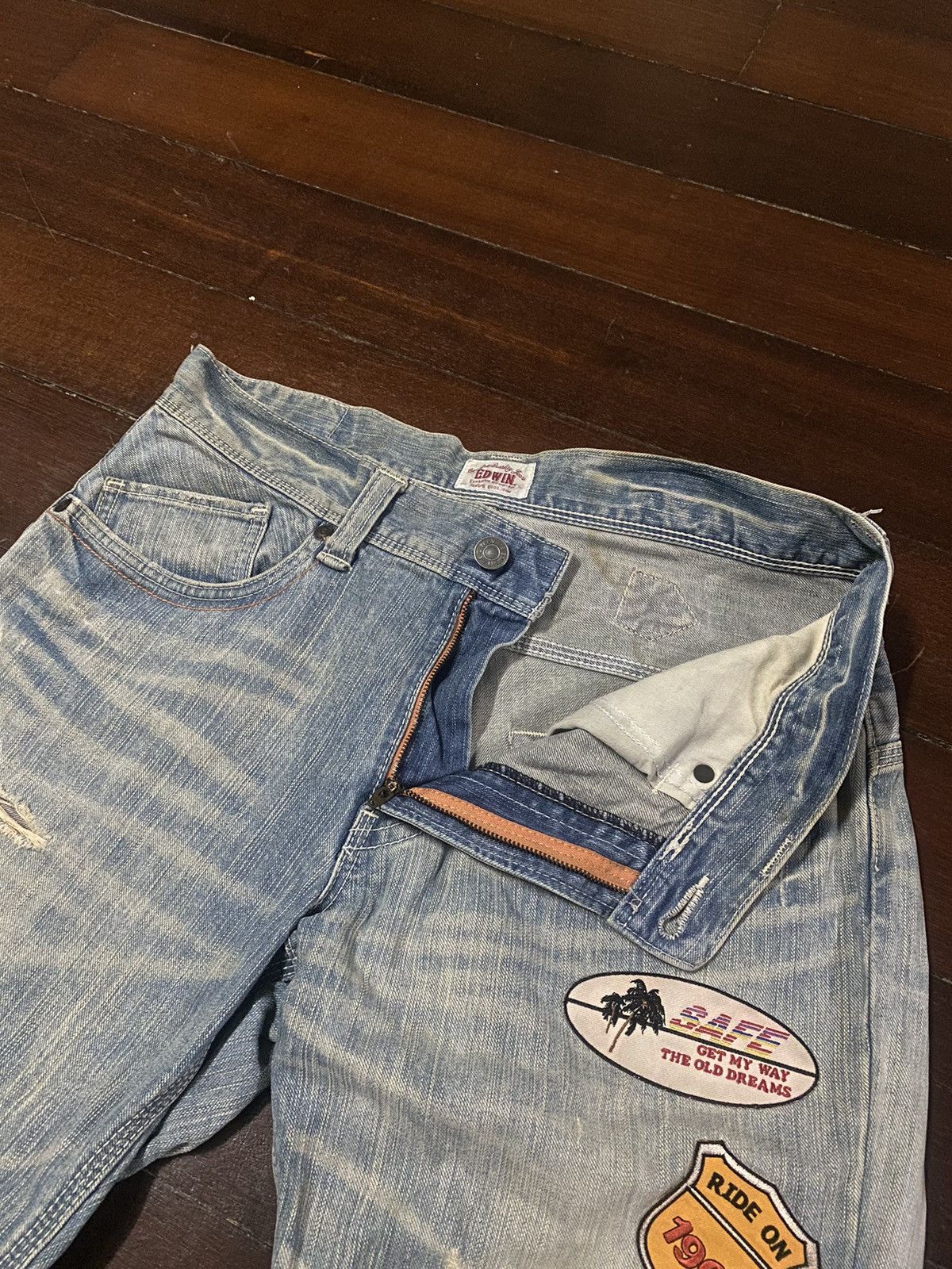 Edwin FIRE 🔥 EDWIN EXCLUSIVE VINTAGE FLARE JEANS RUSTY DISTRESSED Size US 36 / EU 52 - 11 Thumbnail