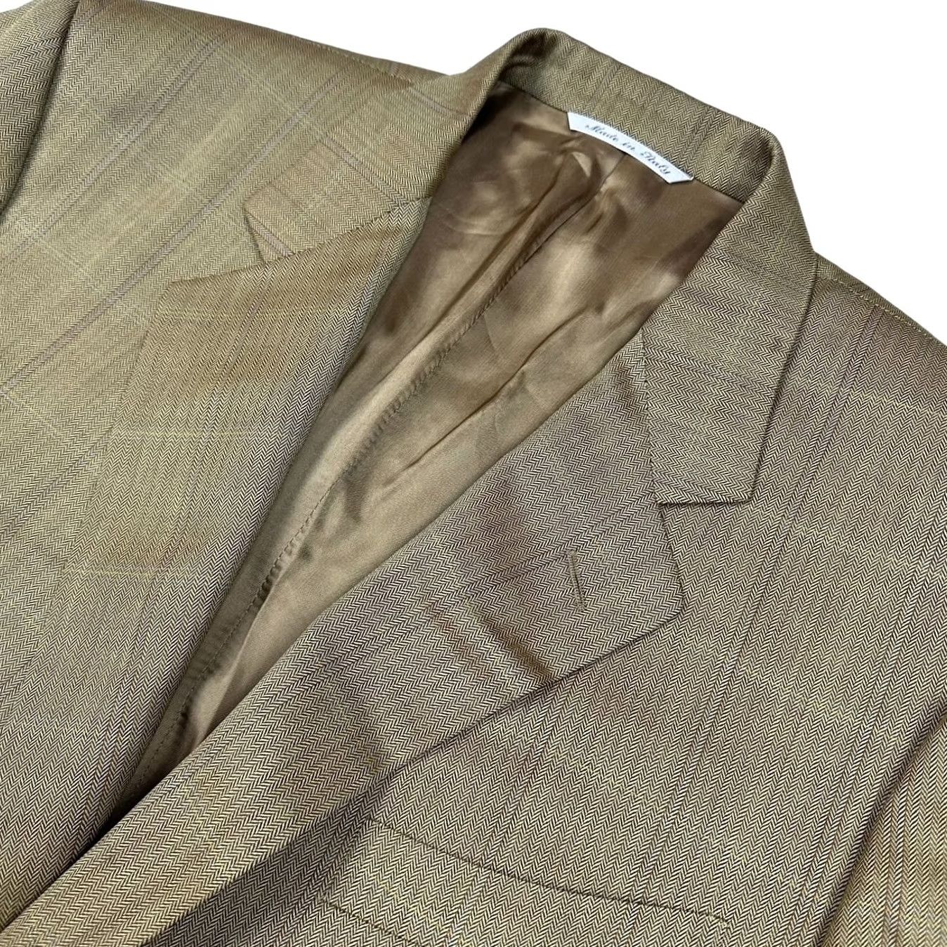 Canali Canali Blazer Men 100% Wool Brown Windowpane Plaid 2-Button Italy 44R Jacket Size 44R - 2 Thumbnail