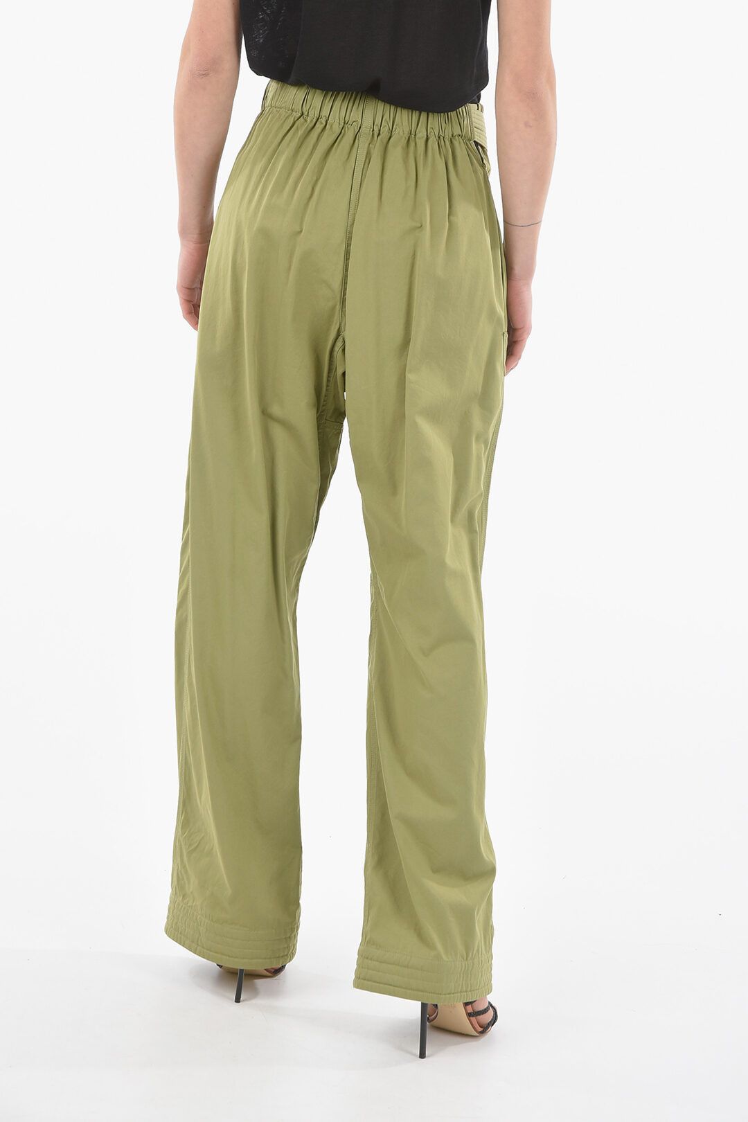 Stella McCartney og1mm0824 High Waist Belted Pant in Military Green Size 27" / US 4 / IT 40 - 2 Thumbnail