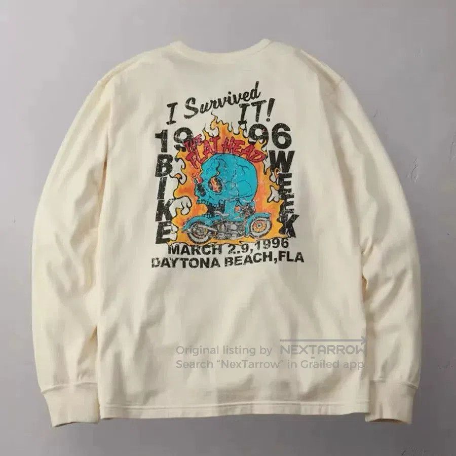 The Flat Head Vintage Thick Long Sleeve T-Shirt. Size US XS / EU 42 / 0 - 3 Thumbnail