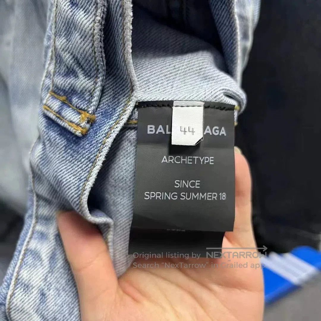 Balenciaga Balenciaga Blue Logo Denim Jacket. Size US M / EU 48-50 / 2 - 7 Thumbnail