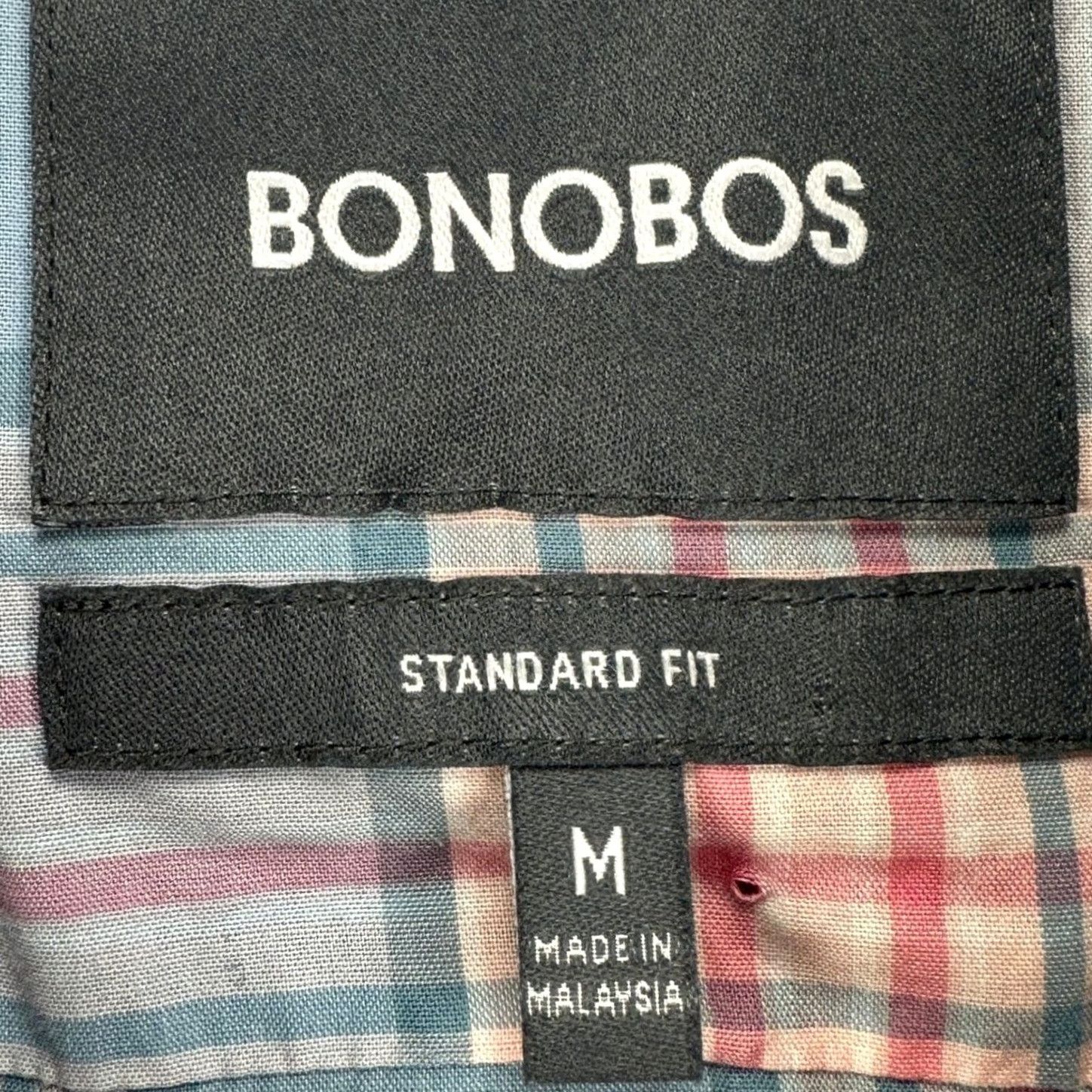 Bonobos Bonobos Shirt Mens Medium Blue Pink Button Down Standard Fit Plaid Long Sleeve Size US M / EU 48-50 / 2 - 4 Thumbnail