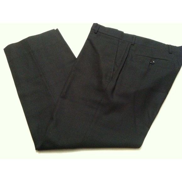 Armani Collezioni ARMANI COLLEZIONI MEN'S BLACK WOOL DRESS PANTS SIZE:38/30 Size 38R - 4 Thumbnail