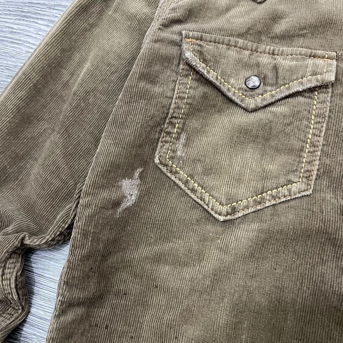 GOA Genuin Vintage GOA - Distressed Corduroy Wested ShirtStudded Size US M / EU 48-50 / 2 - 12 Thumbnail