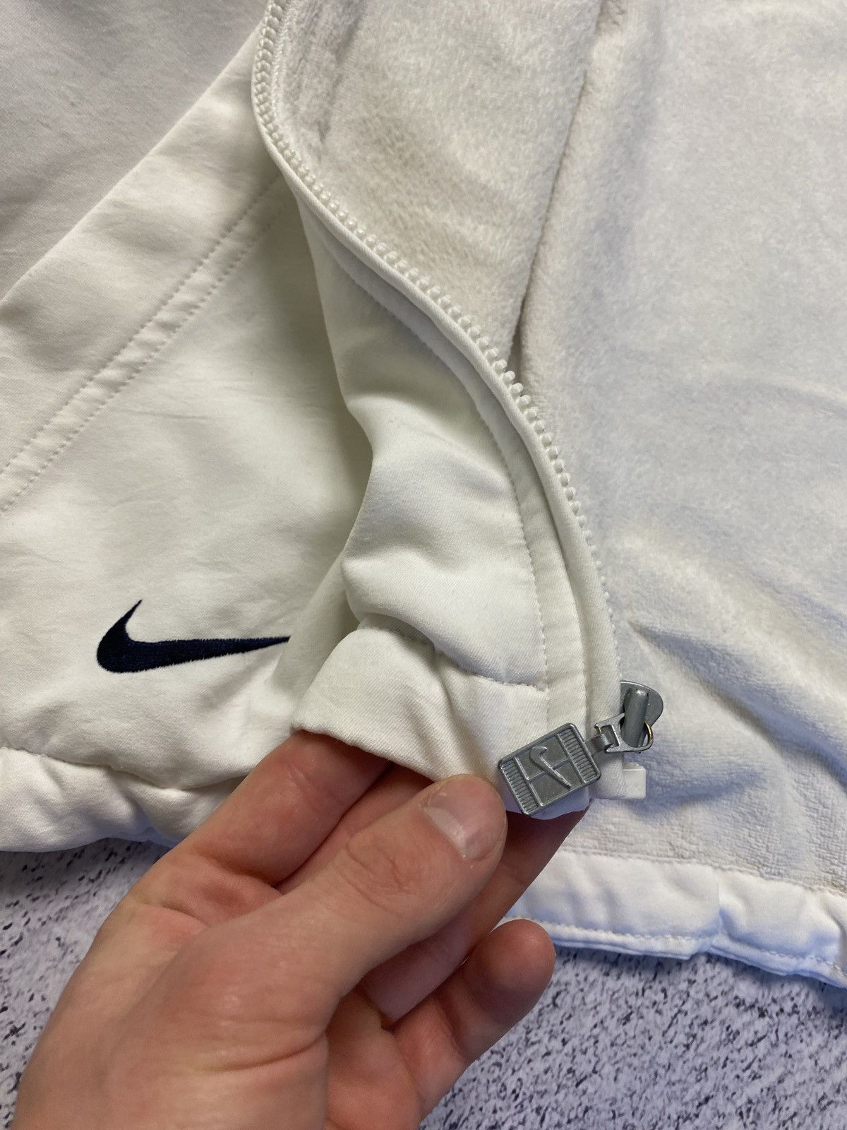 Nike × Vintage Vintage 90's Nike Court 2 in 1 White Boxy Track Jacket Drill Size US XL / EU 56 / 4 - 13 Thumbnail