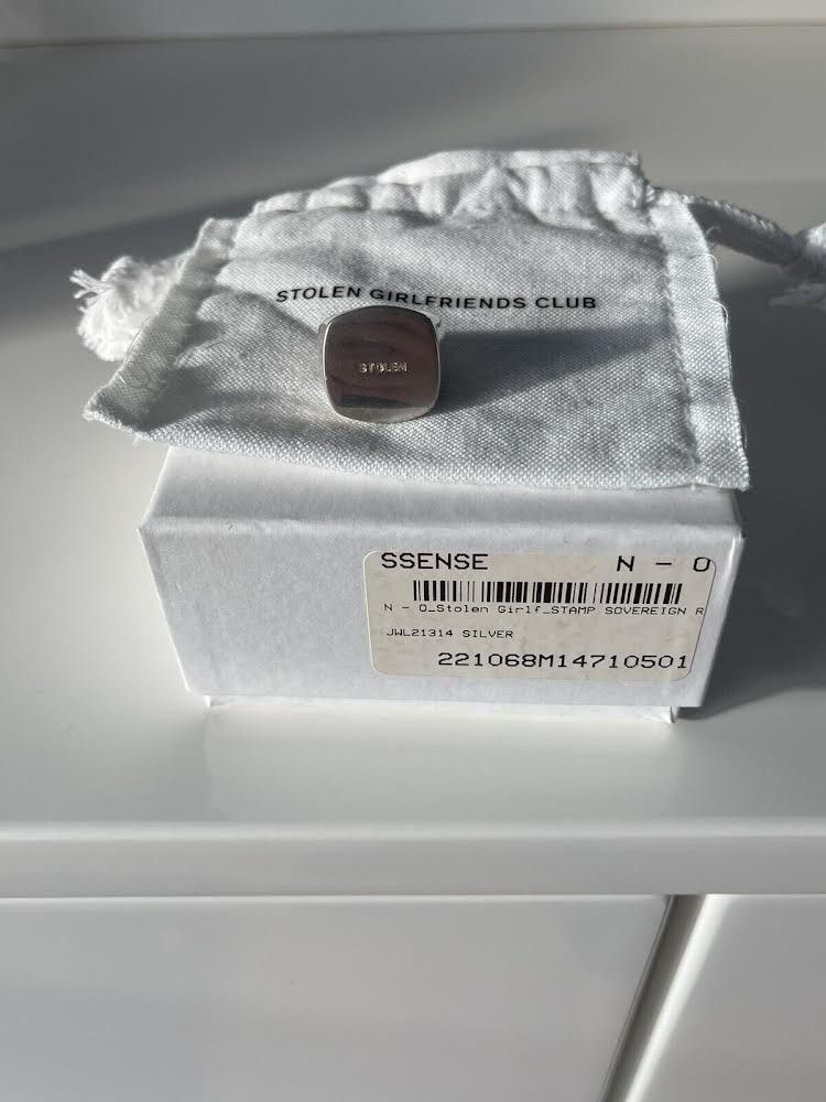 Stolen Girlfriends Club Stolen Girlfriends Club Silver Stamp Sovereign Ring Size ONE SIZE - 7 Thumbnail