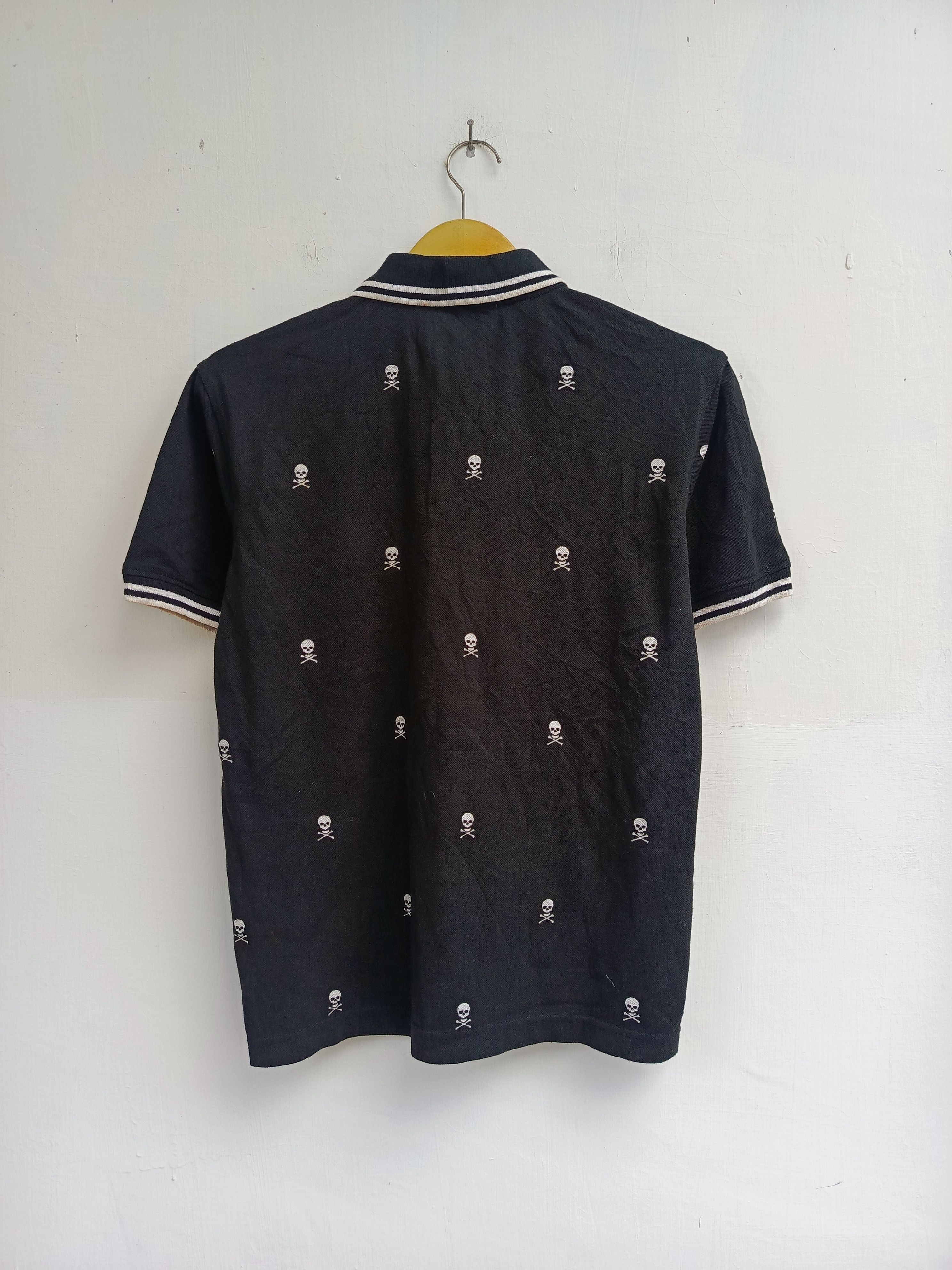 Japanese Brand Dirty Dad All-Over Skull Print Polo Shirt Black Size US M / EU 48-50 / 2 - 8 Thumbnail