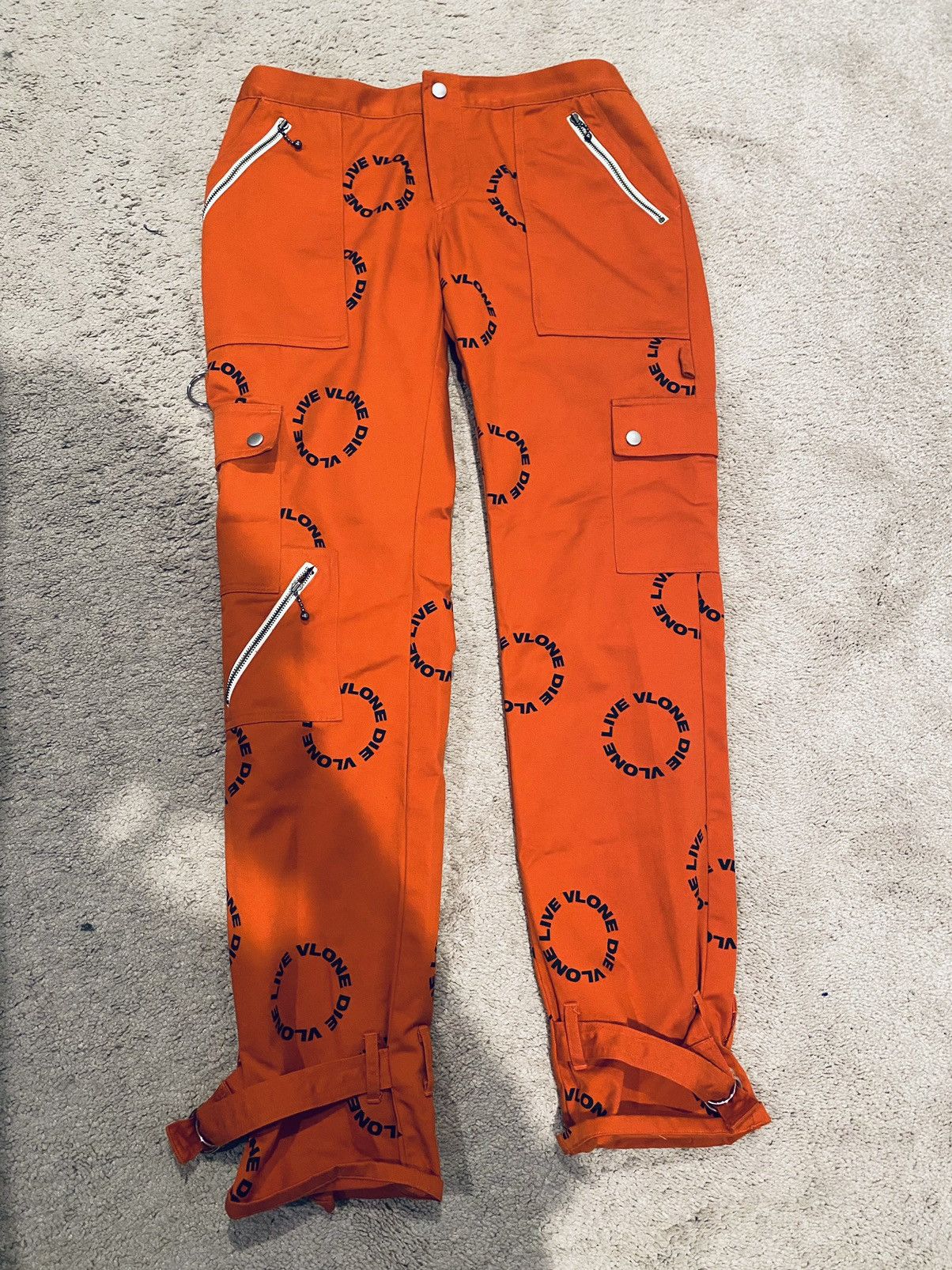 Orange vlone outlet pants