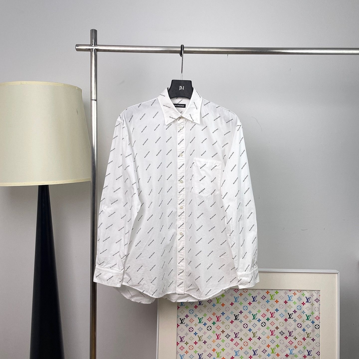 Balenciaga Balenciaga All Over Logo Button Up Shirt Size S Size US S / EU 44-46 / 1 - 1 Thumbnail