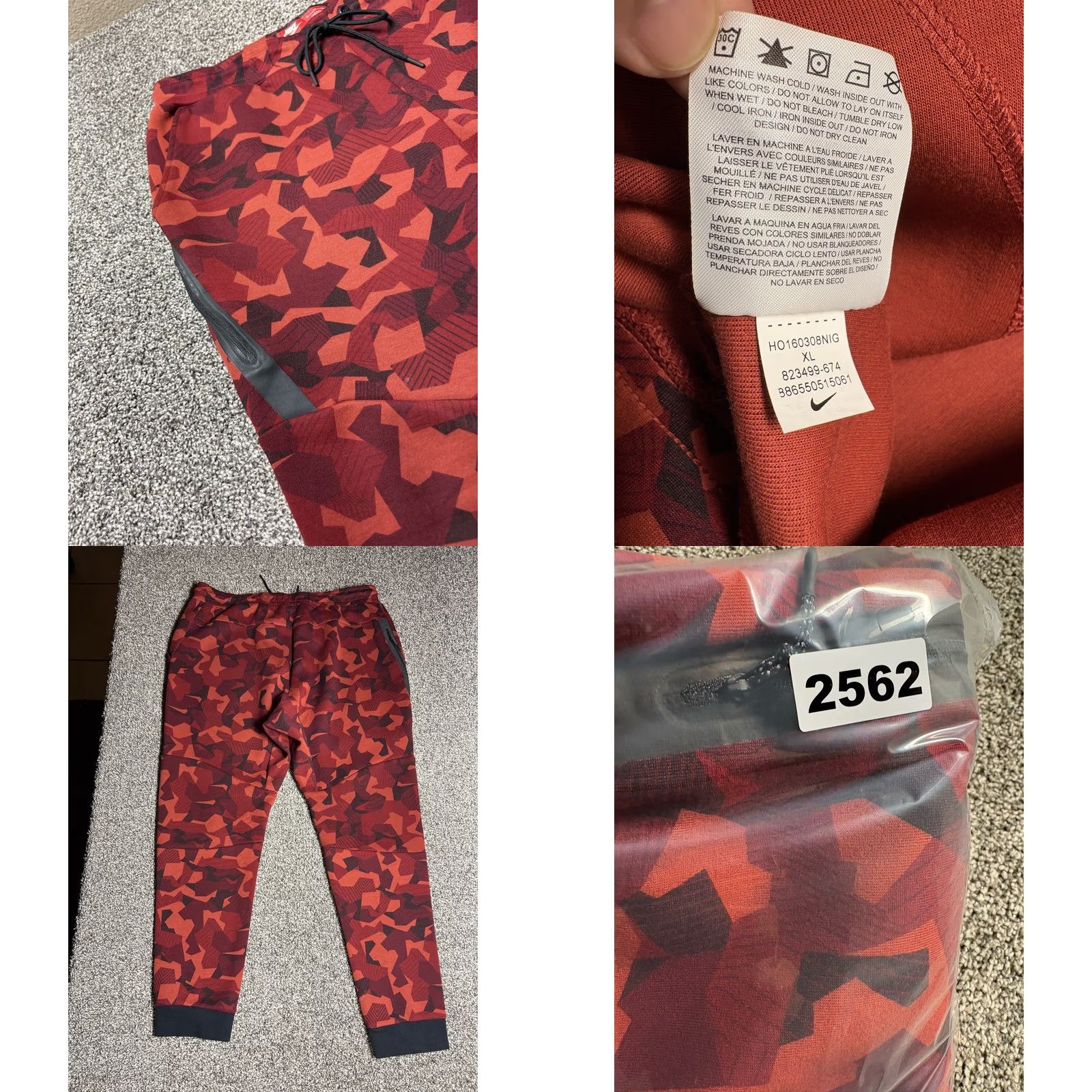 Nike Nike Tech Fleece Pants Joggers Mens XL Red Camo Sweatpants 823499 Size US 36 / EU 52 - 8 Thumbnail