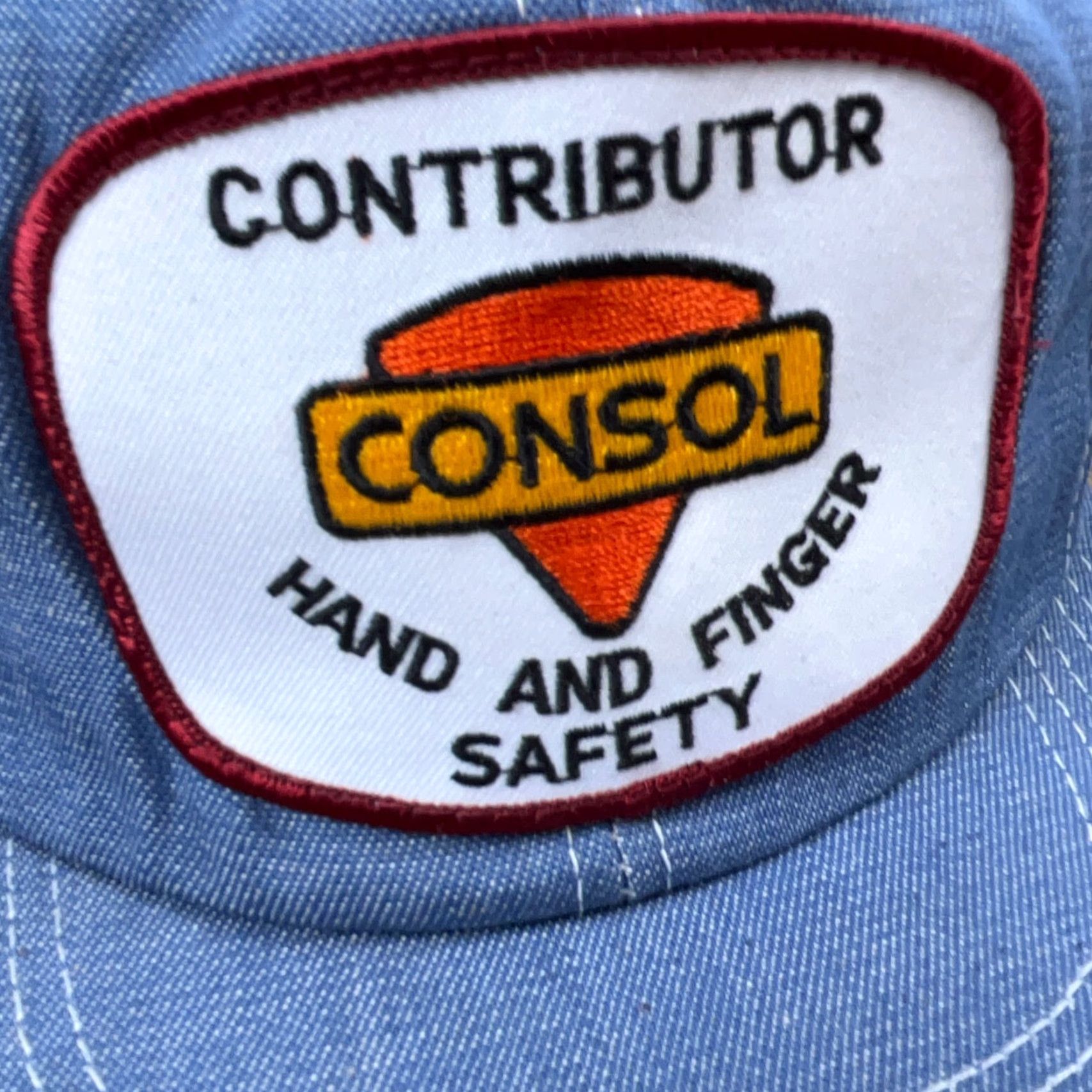 Coal VINTAGE Consol Hat Cap Trucker Denim Snap Back USA Patch Coal Mining Jean 80s EE Size US 35 - 2 Thumbnail