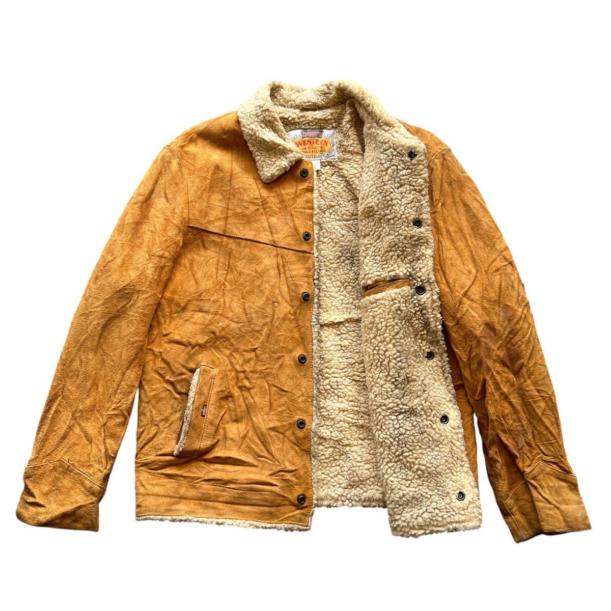 Sugar Cane Vintage Sugar Canes Suede Shearling Leather Western Jacket Size US L / EU 52-54 / 3 - 3 Thumbnail