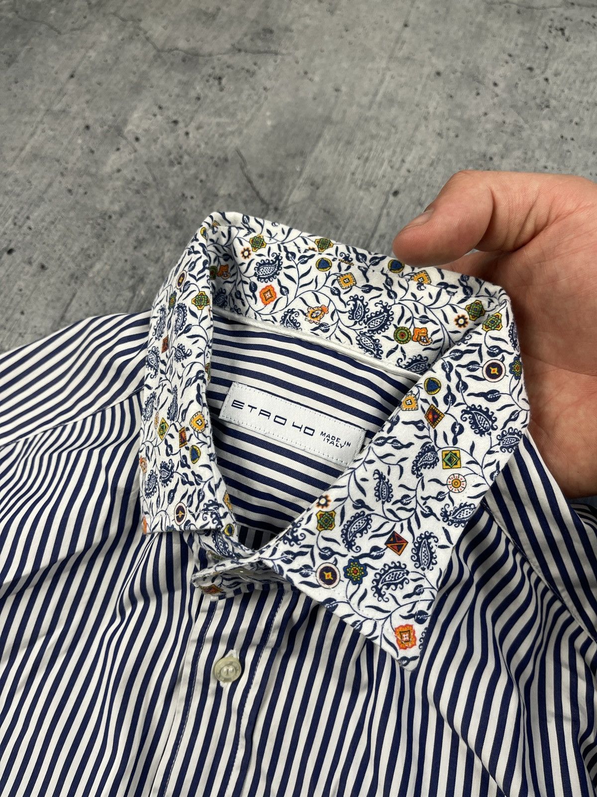 Etro × Vintage Etro Paisley Striped Longsleeve Shirt Button Up Size 40 Size US M / EU 48-50 / 2 - 5 Thumbnail