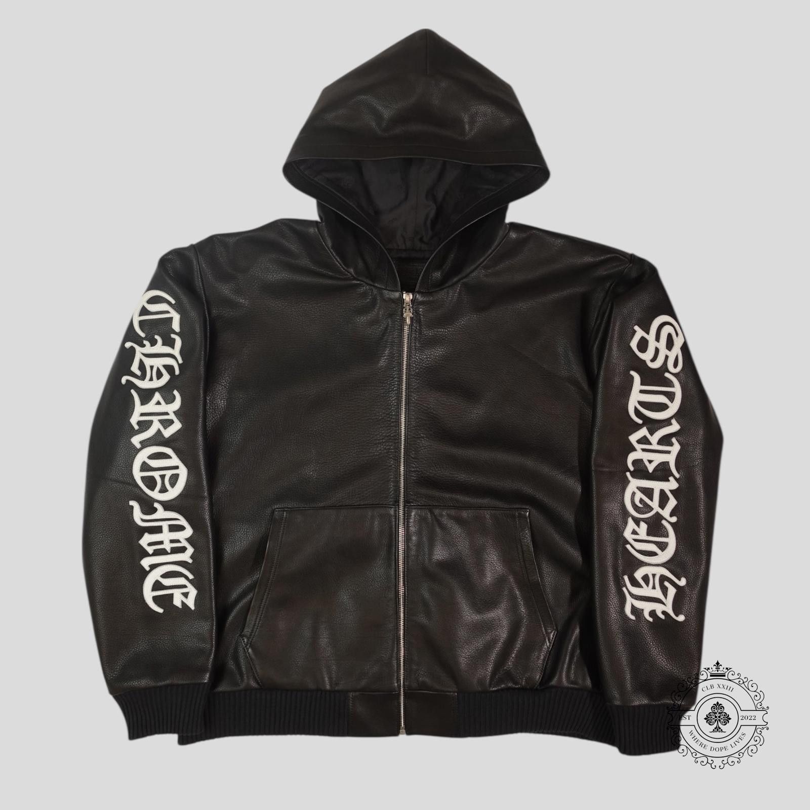 Chrome Hearts Chrome Hearts Leather Zip Up Hoodie in Black - XX-Large Size US XXL / EU 58 / 5 - 1 Thumbnail