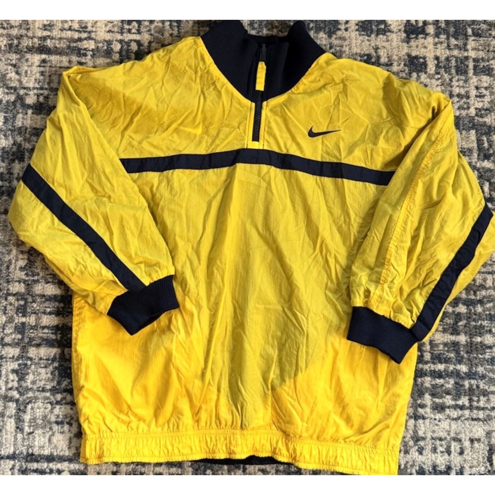 Nike VINTAGE Nike Jacket Windbreaker 1/4 Zip Pullover Reversible Sz M Blue Yellow 90s Mens Size US M / EU 48-50 / 2 - 6 Thumbnail