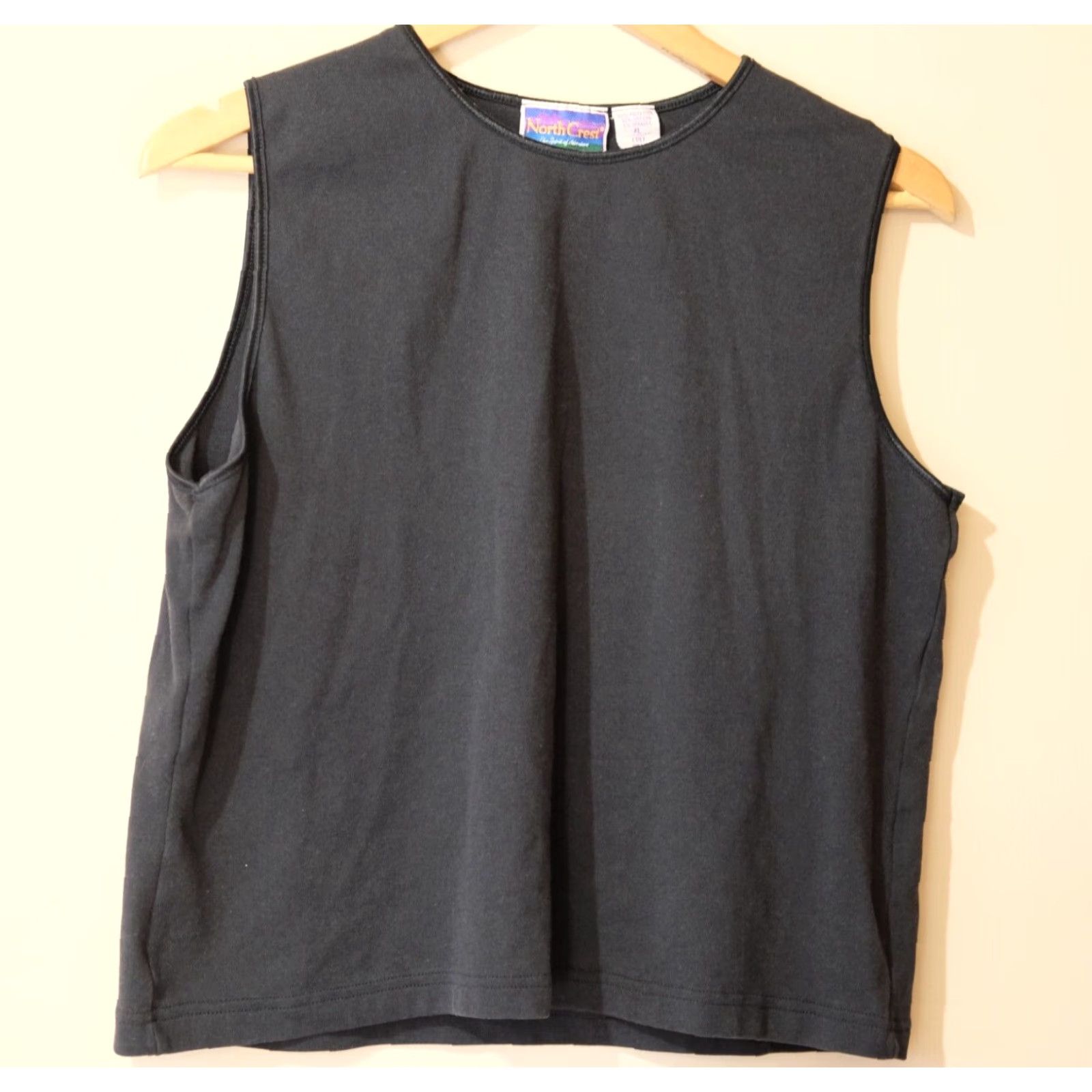 Vintage North Crest Tank Top Black Crew Neck Stretch Size XL Women Size XL / US 12-14 / IT 48-50 - 2 Thumbnail