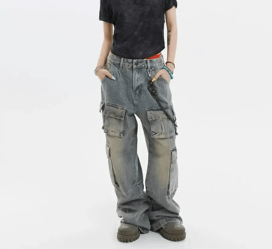 Vintage baggy street hip hop vintage wash y2k jeans Size US 28 / EU 44 - 2 Thumbnail