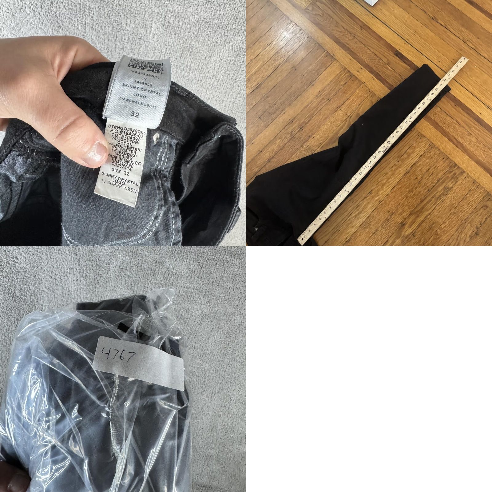 True Religion True Religion Jeans Womens 32 Skinny Crystal Logo Black Mid Rise Stretch Denim Capstone Size 24" / US 00 / IT 34 - 9 Thumbnail