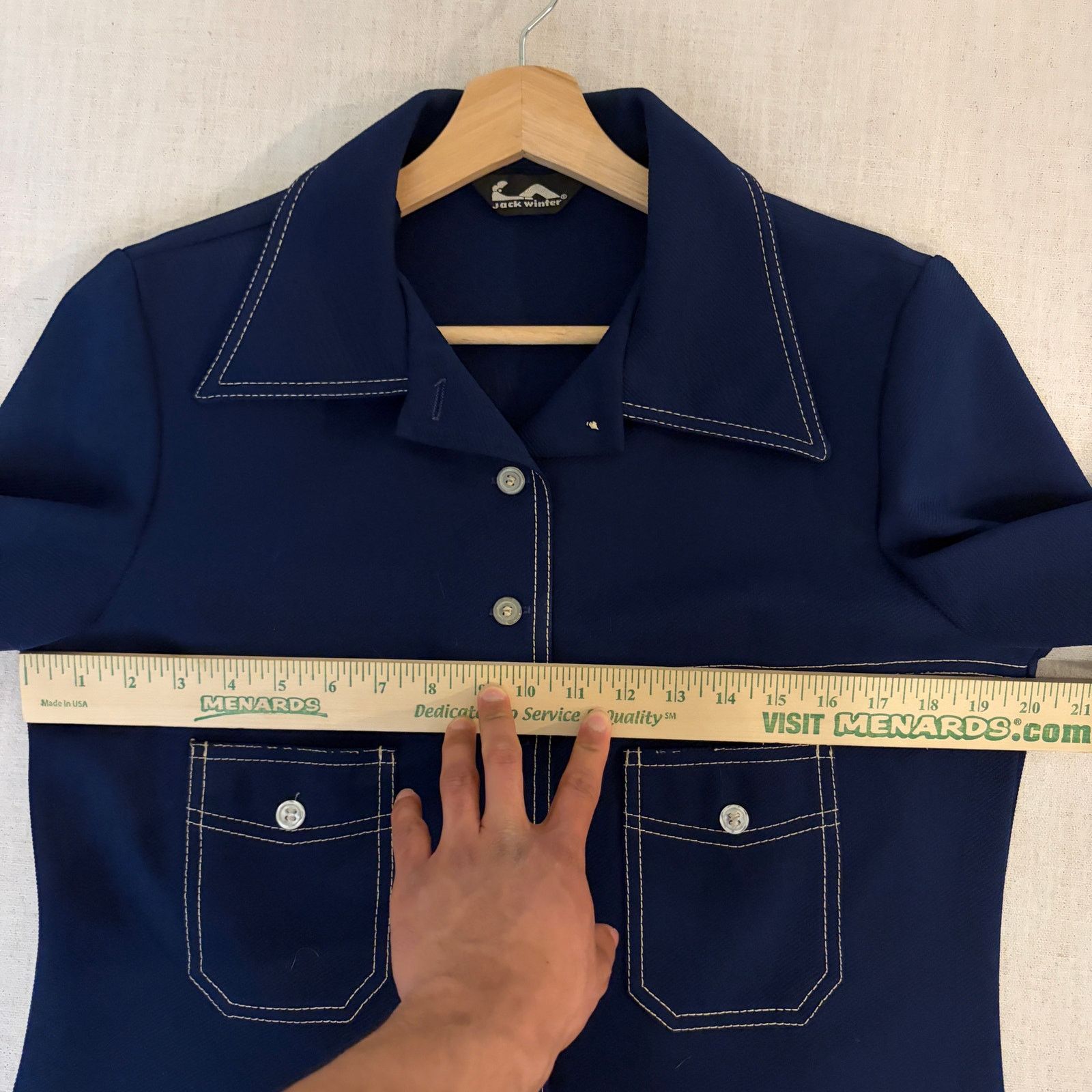 Other VTG Disco 70s Contrast Stitching Sz 18 Double Knit Button Up Size XXL / US 16-18 / IT 52-54 - 7 Thumbnail