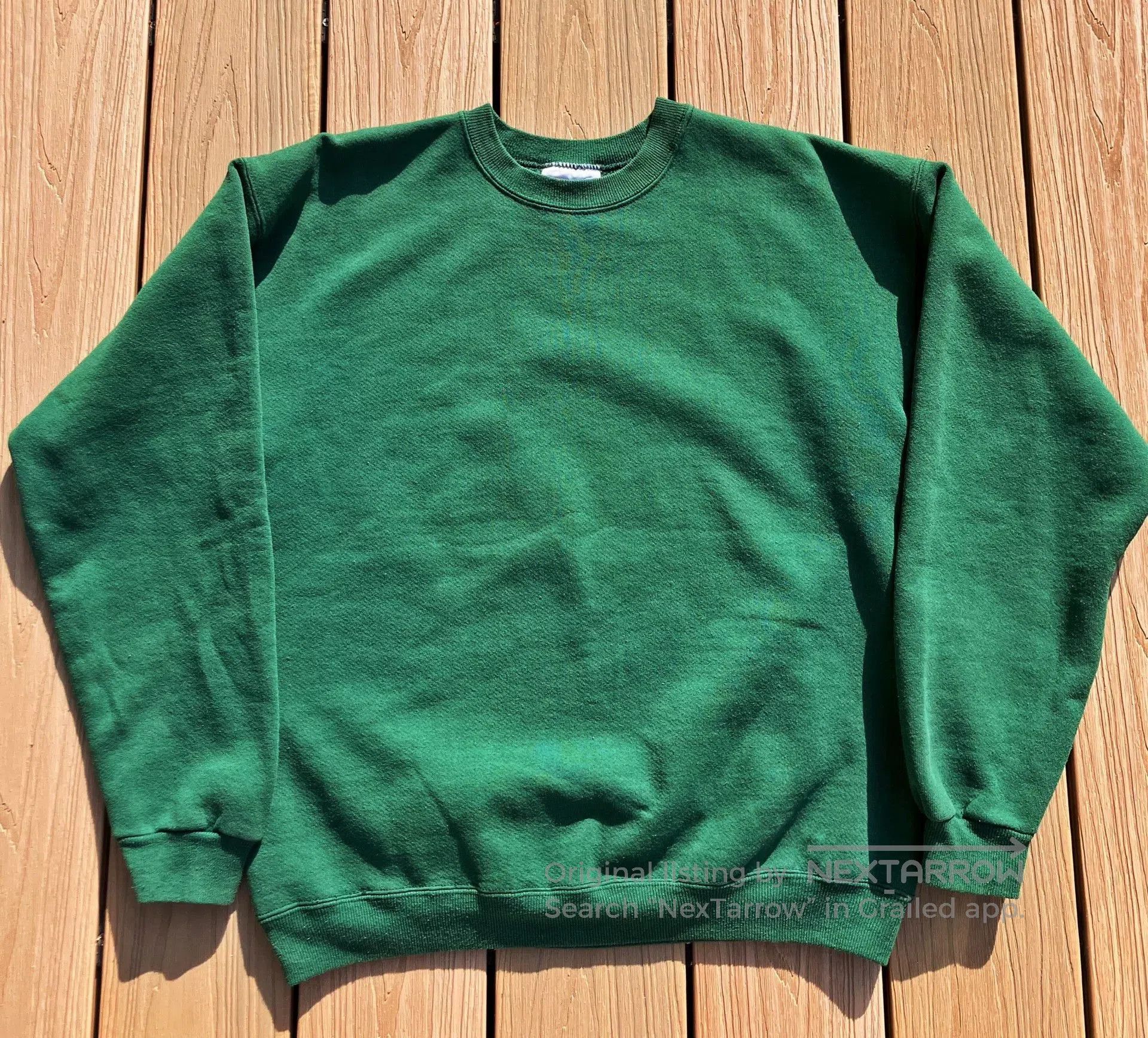 VINNY's Vintage 80s 90s Green Hanes Sweatshirt. Size US M / EU 48-50 / 2 - 2 Thumbnail
