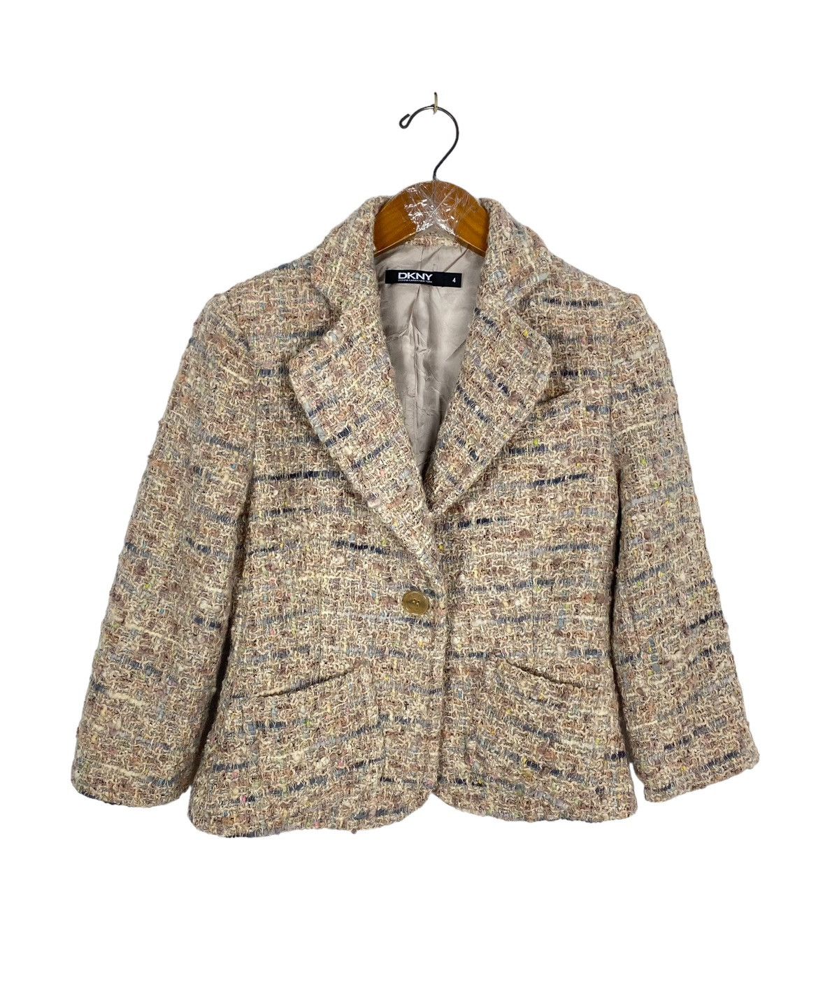 DKNY Rare‼️ Vintage Donna Karan New York Tweed Jacket Size XS / US 0-2 / IT 36-38 - 1 Thumbnail